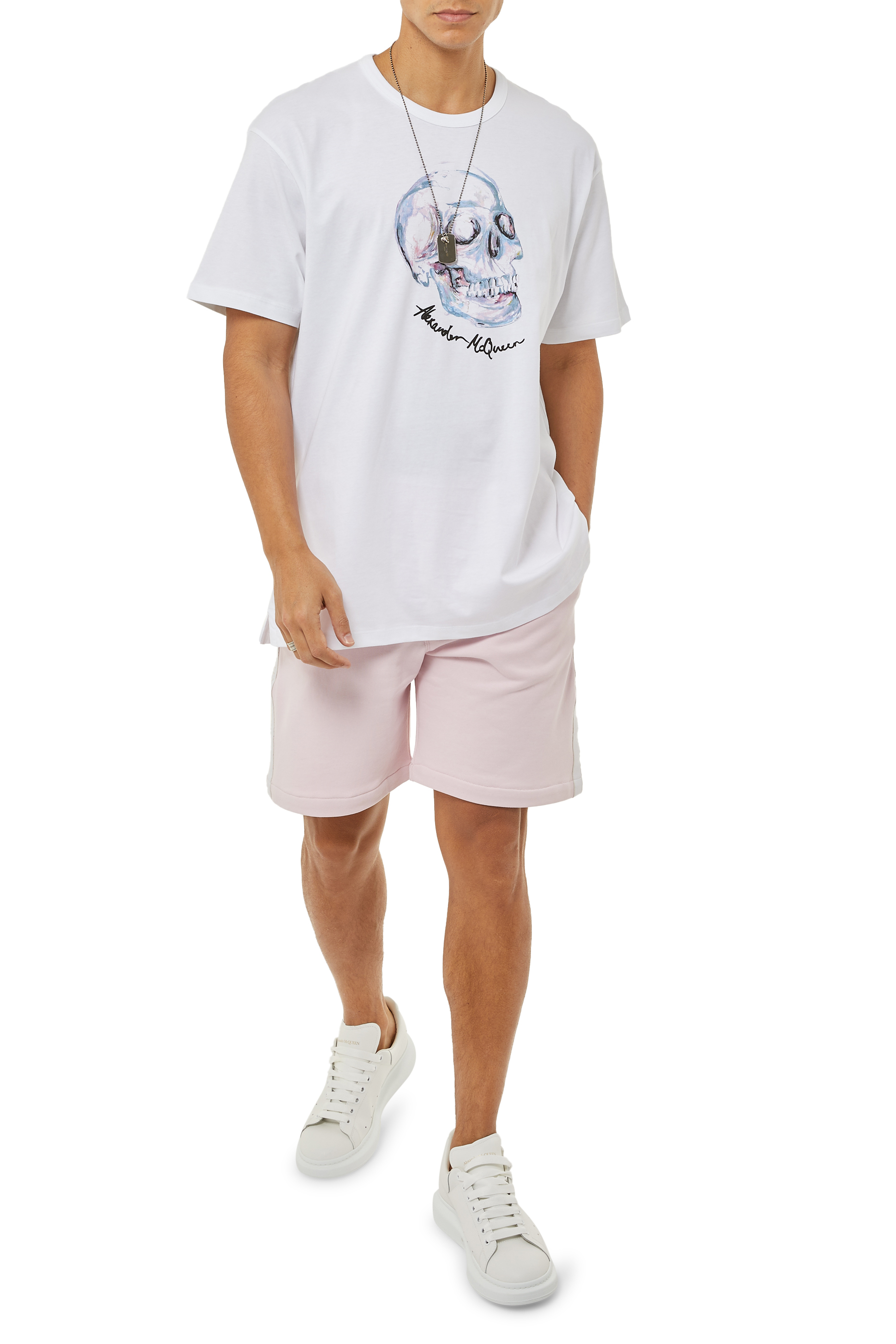 Watercolor Skull Printed T-shirt