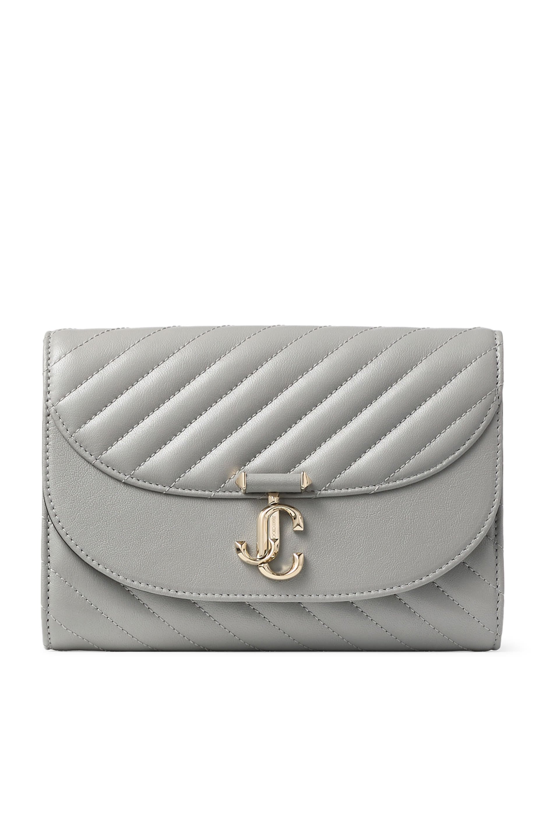  Curve Leather Clutch with Chain 