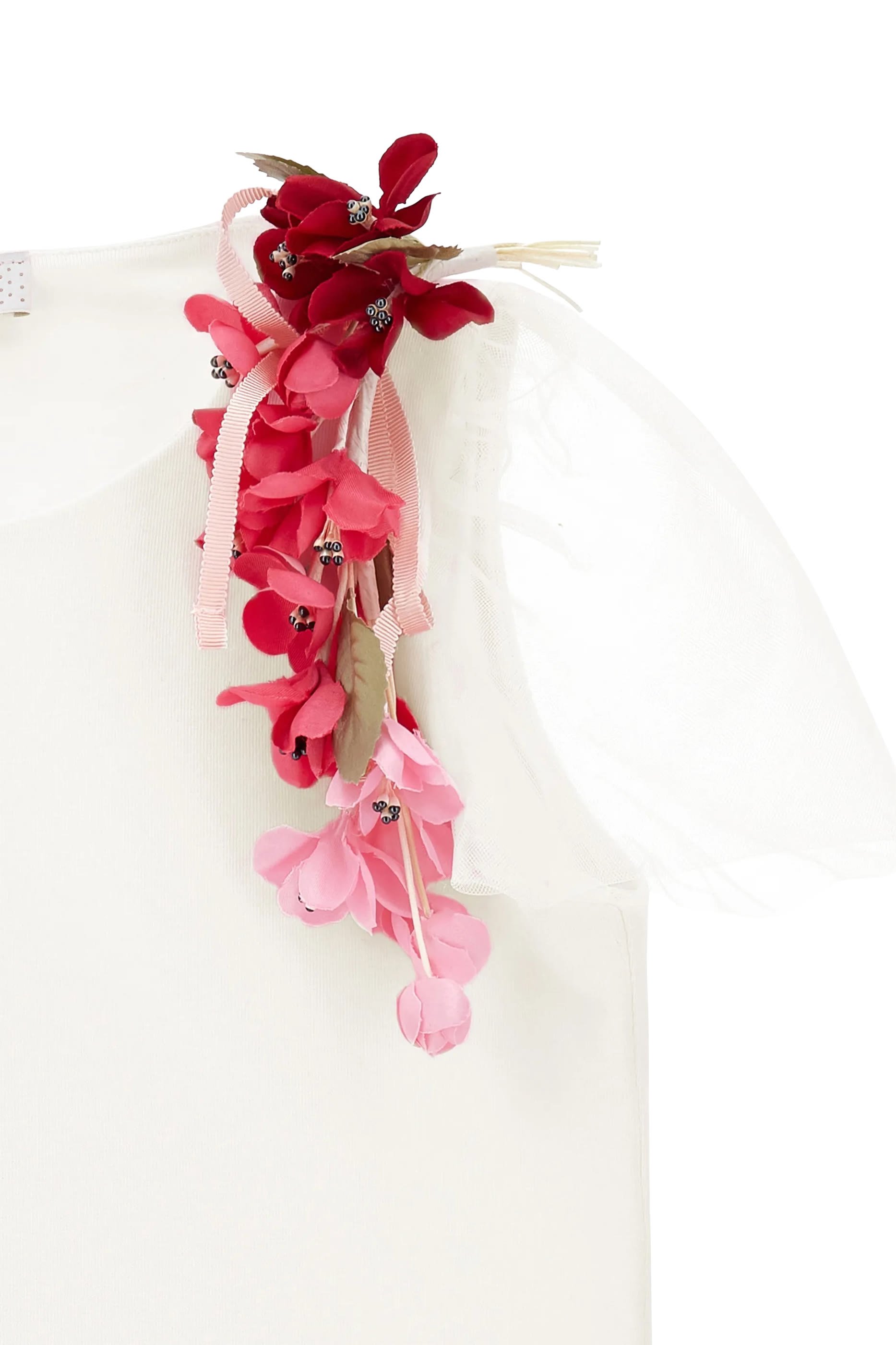 Kids Floral-Detail Tulle T-Shirt