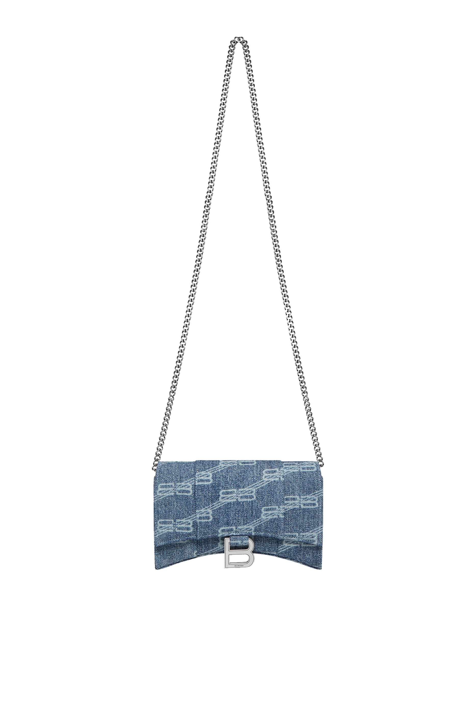 Denim Hourglass Wallet With Chain