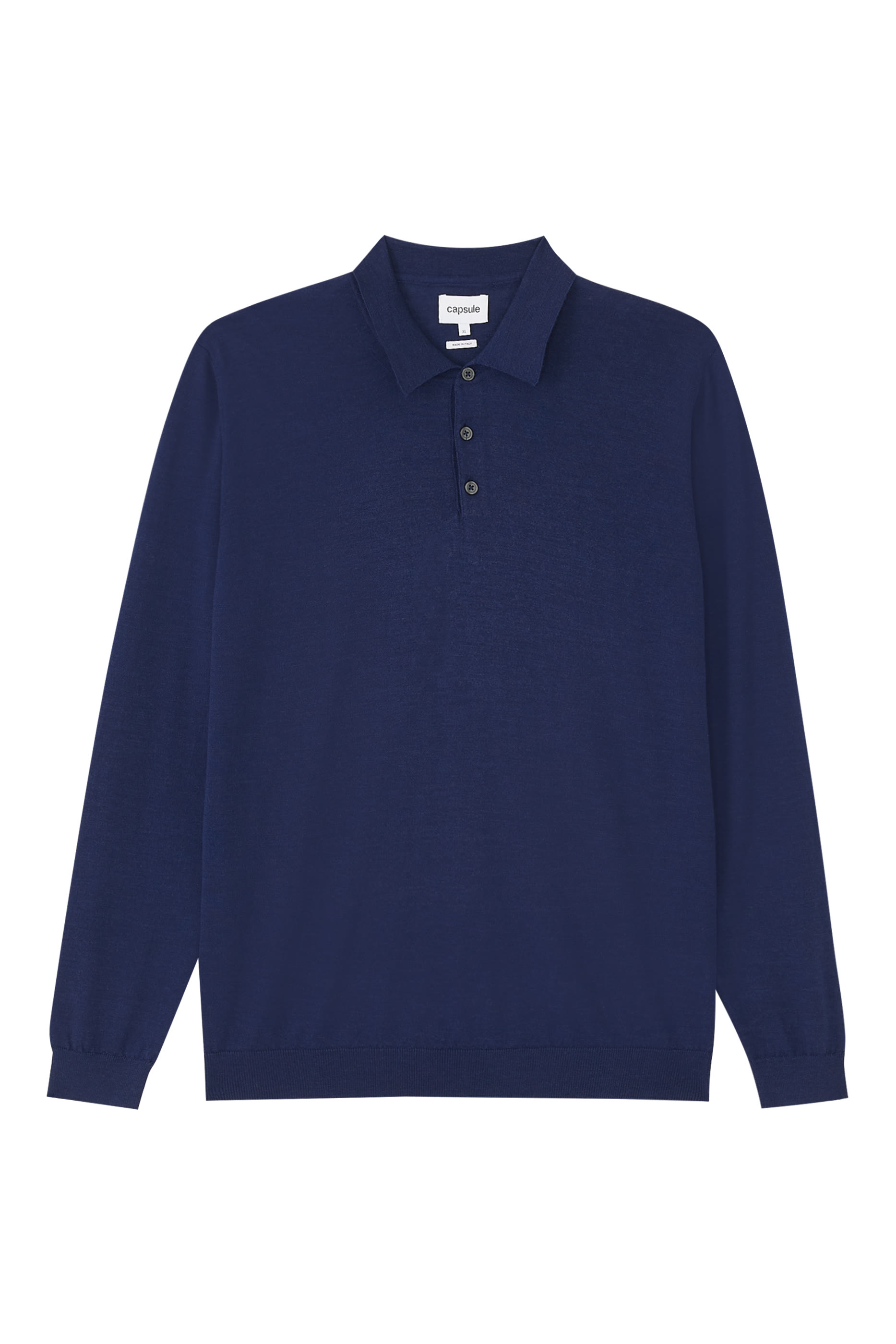 Long-Sleeve Knit Polo Shirt