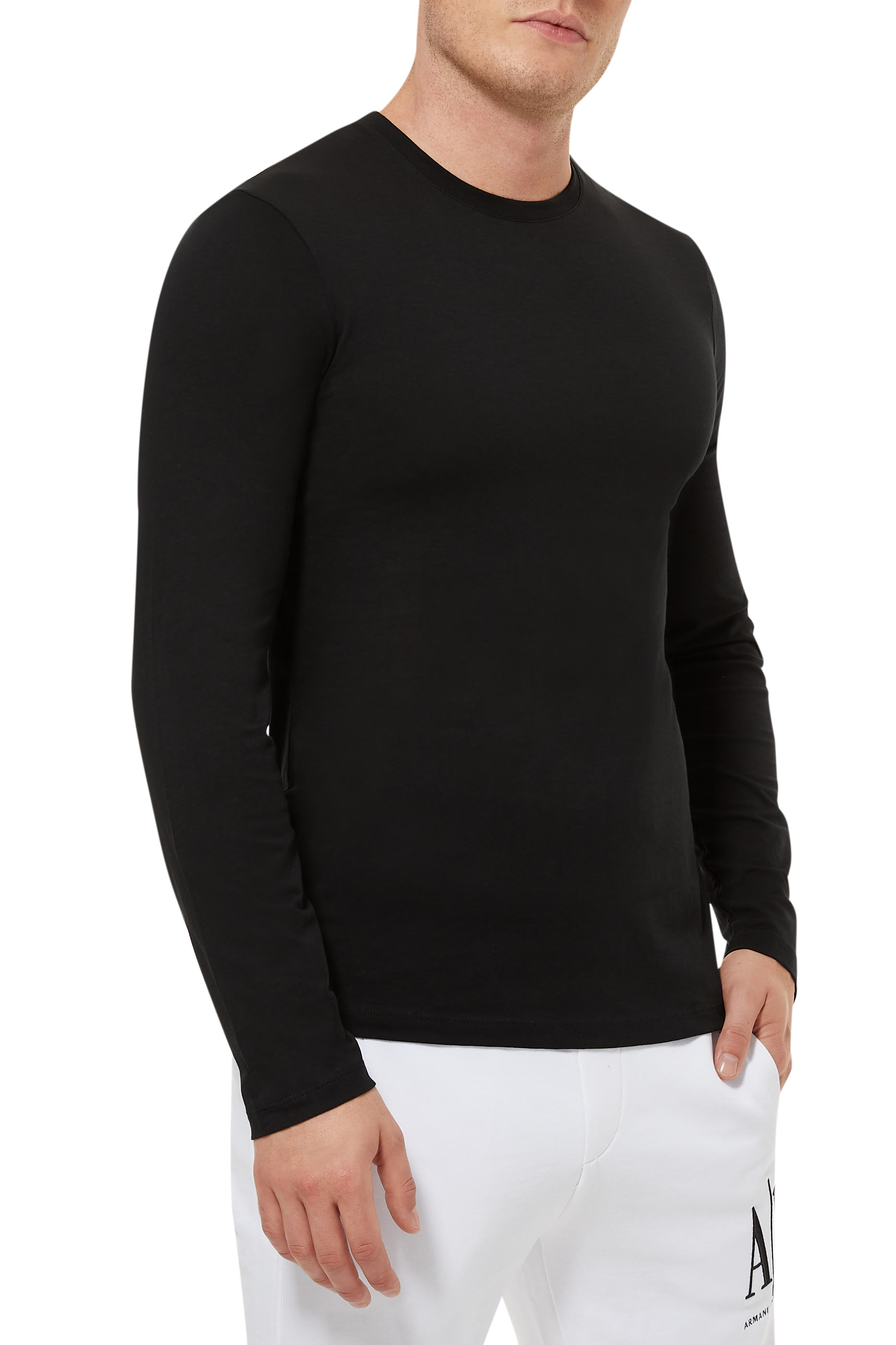 Pima Crewneck Long Sleeved T-Shirt