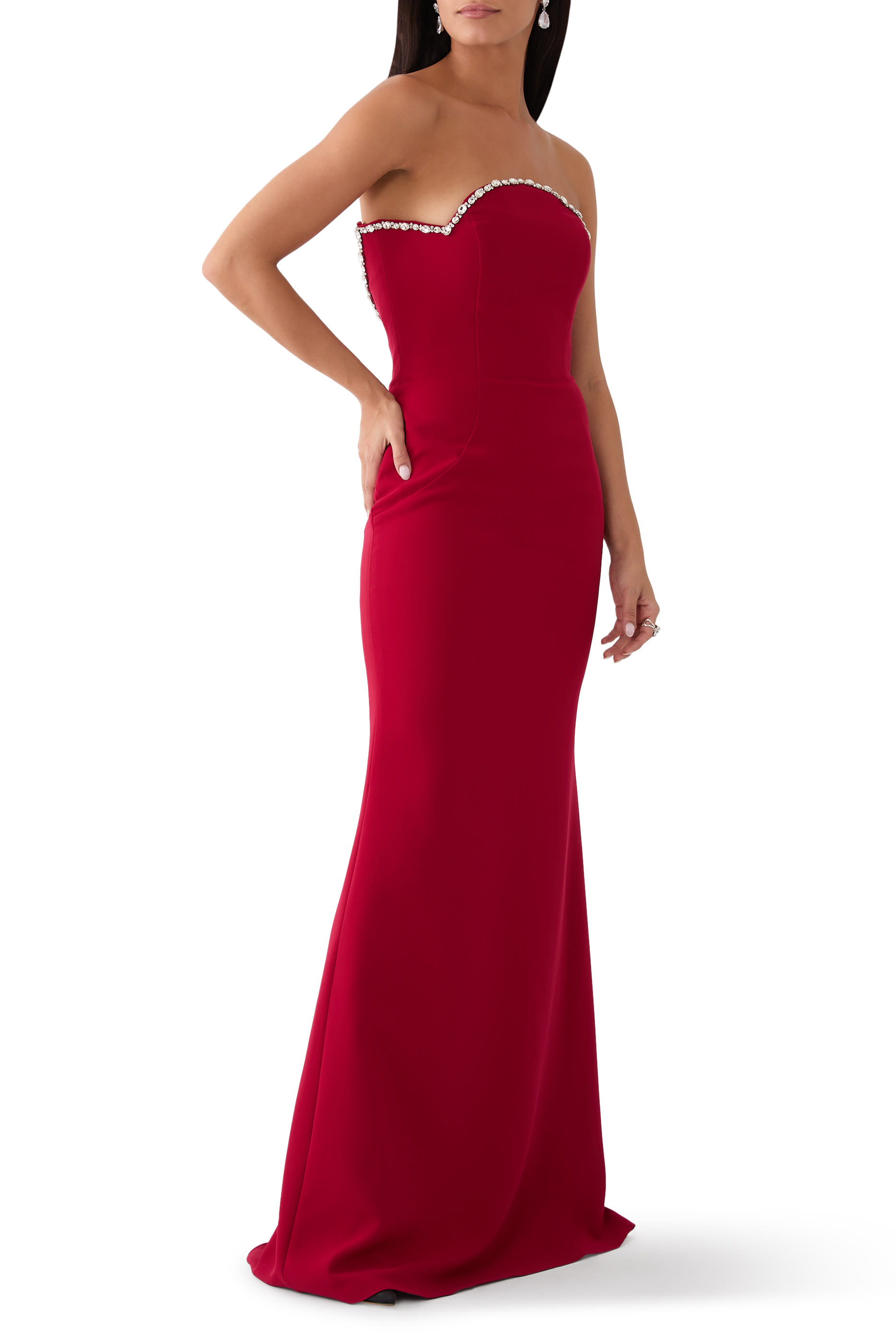 Strapless Gown with Cape