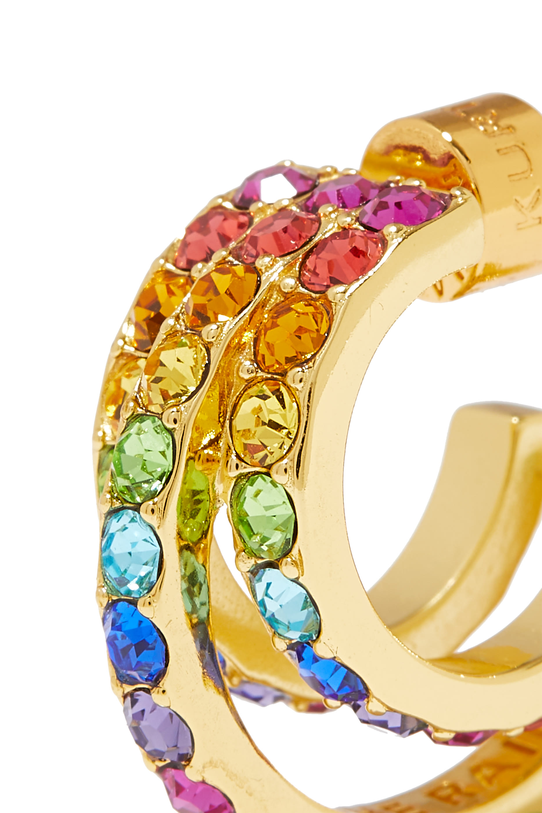 Crystal Triple Hoop Earrings