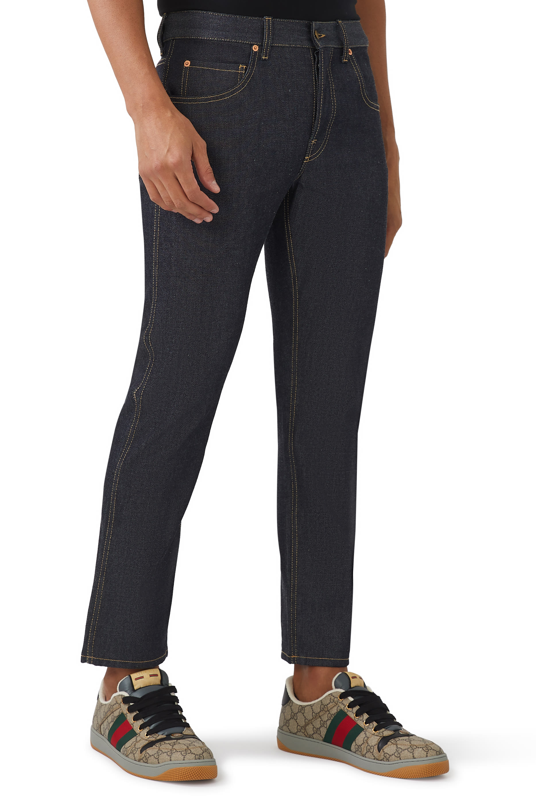 Tapered Mid-Rise Jeans
