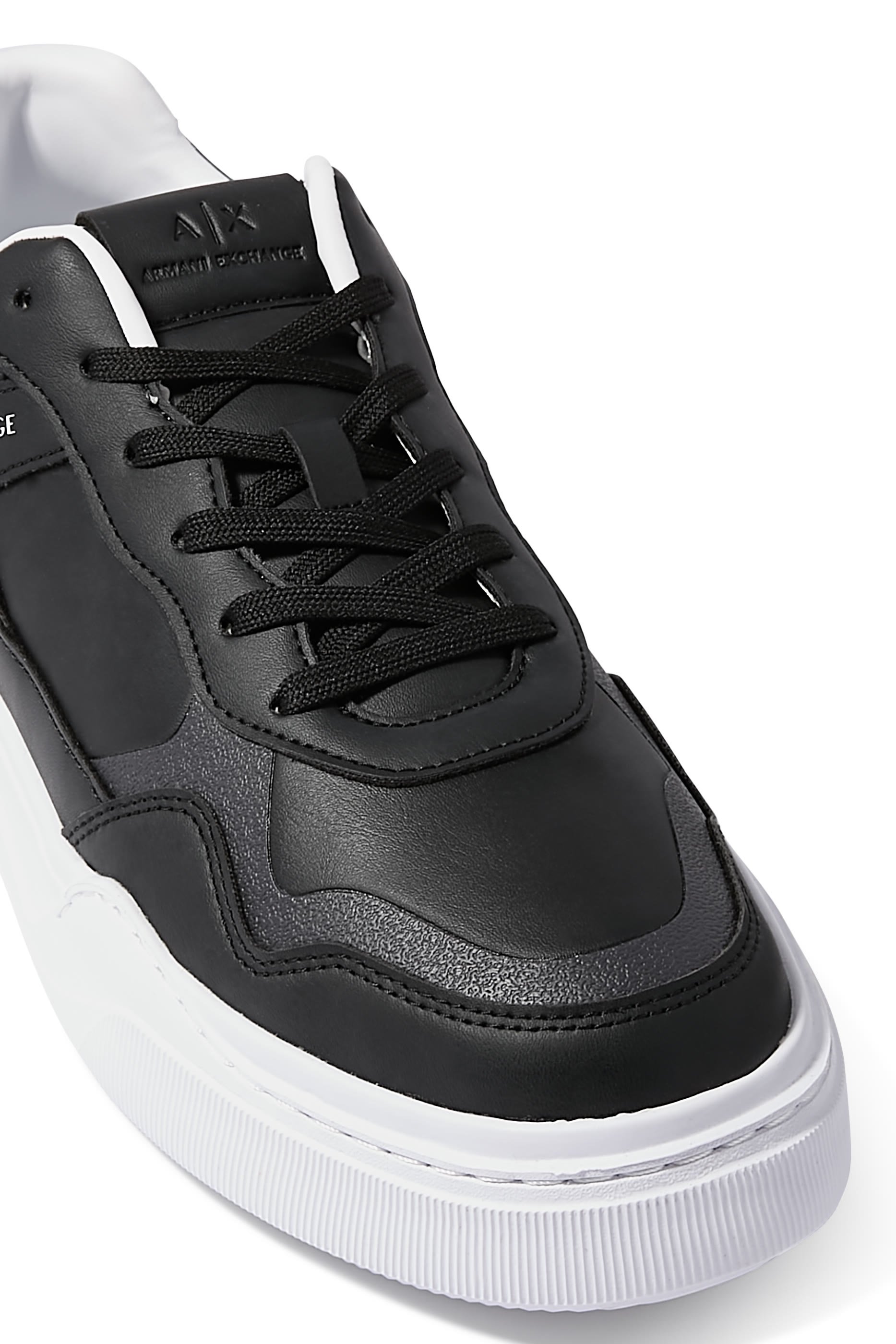 Eco-Leather Sneakers with Decorative Stitching