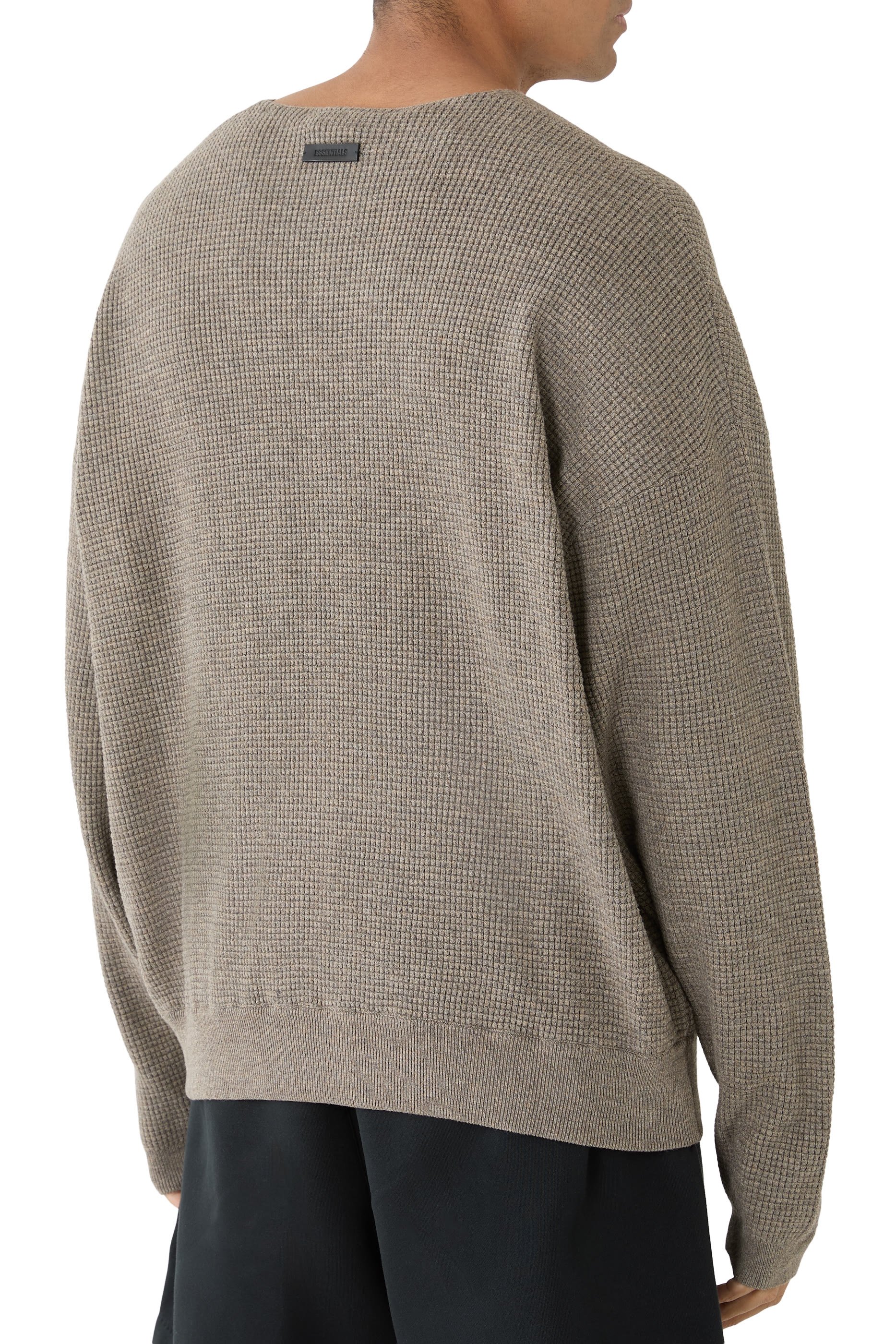 Waffle Crewneck 90s Sweater 