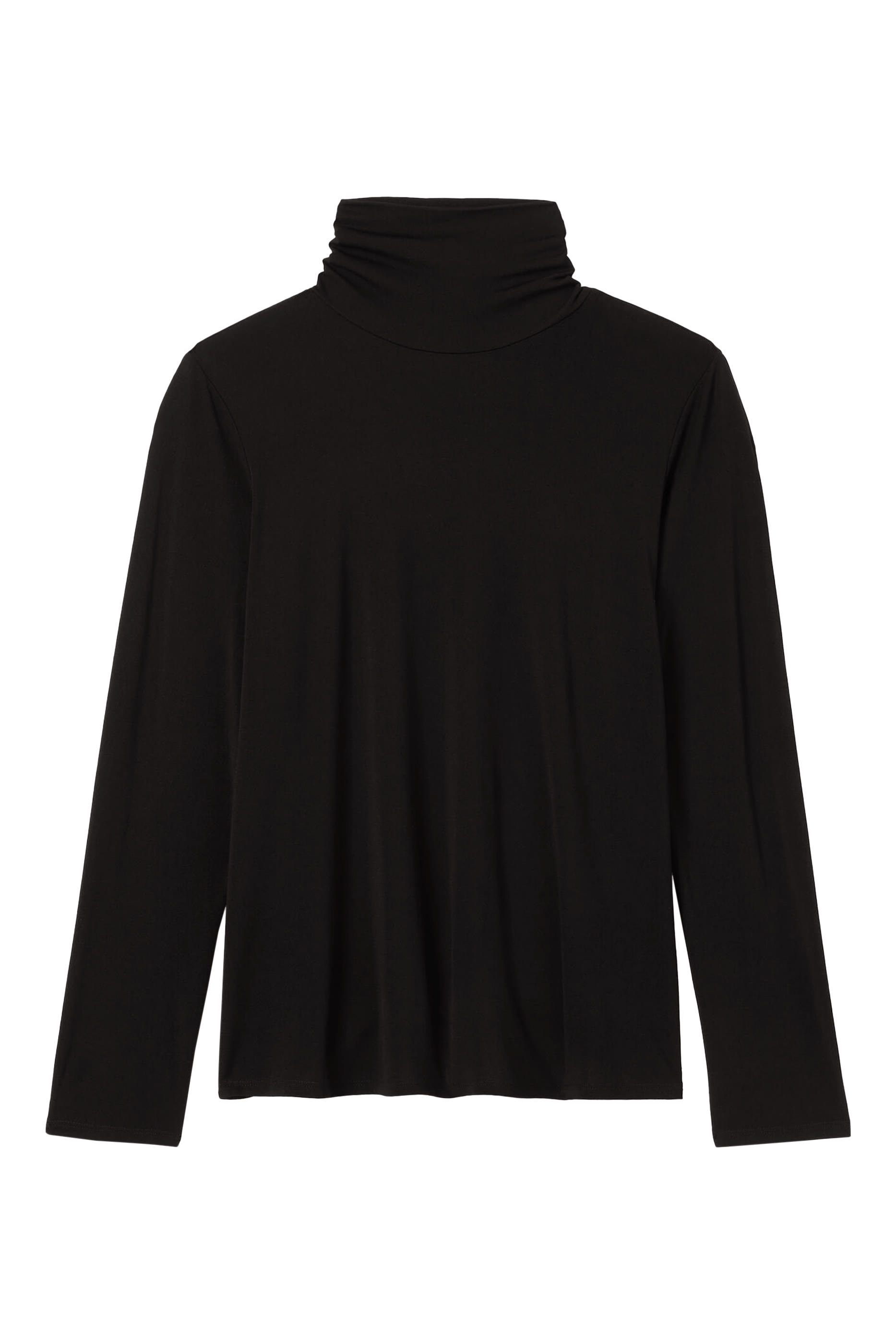 Stretch Silk Jersey Turtleneck Top