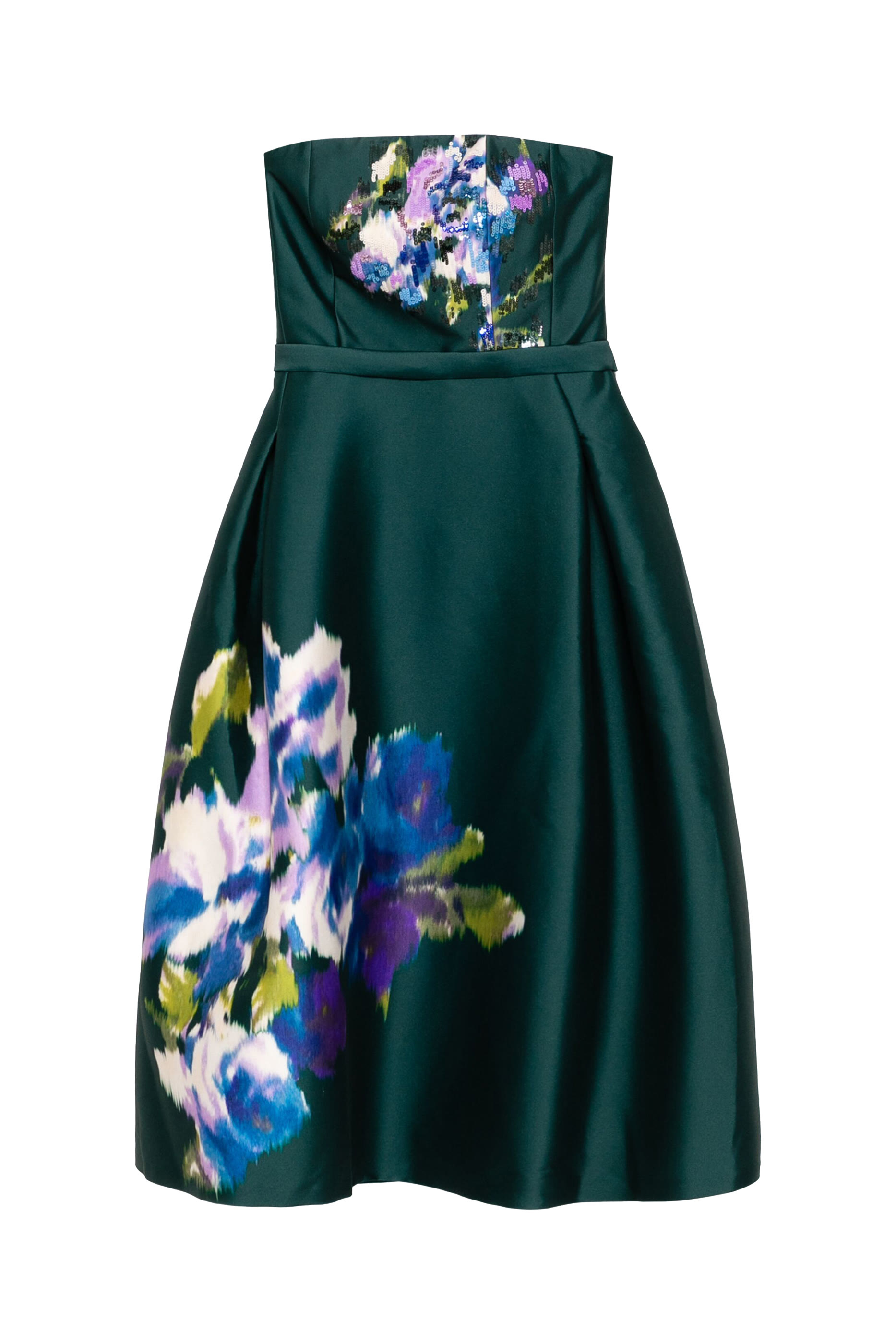 Shay Dress - Forest Green Placement Ikat Print