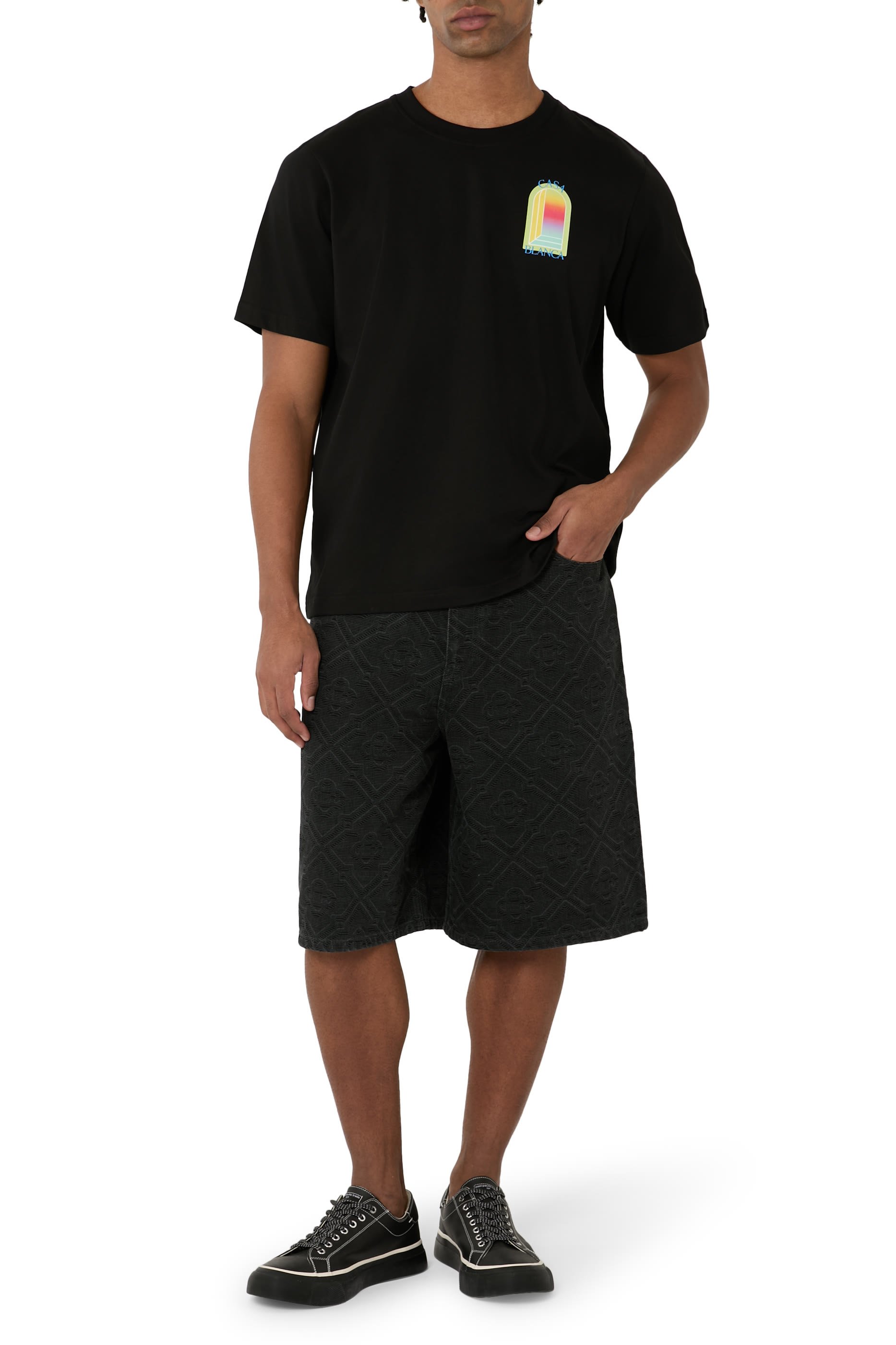 Laser Monogram Denim Shorts