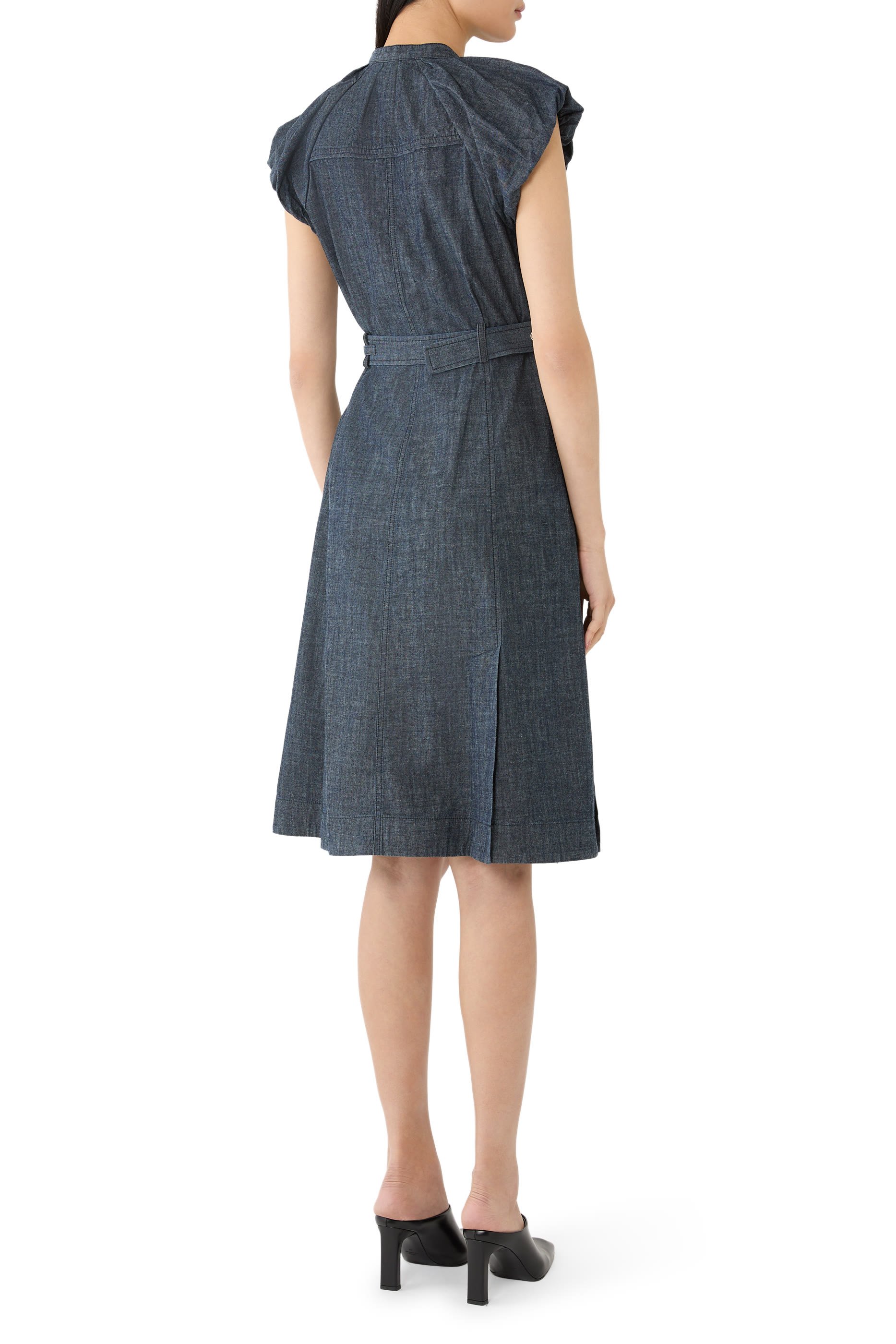 Denim Puff Sleeves Dress