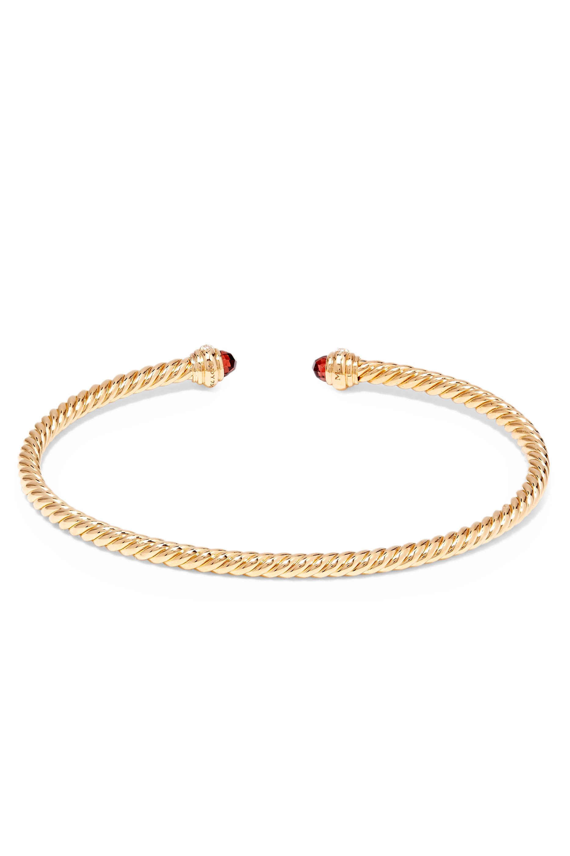 Cablespira Embellished Bracelet, 18K Yellow Gold & Garnet