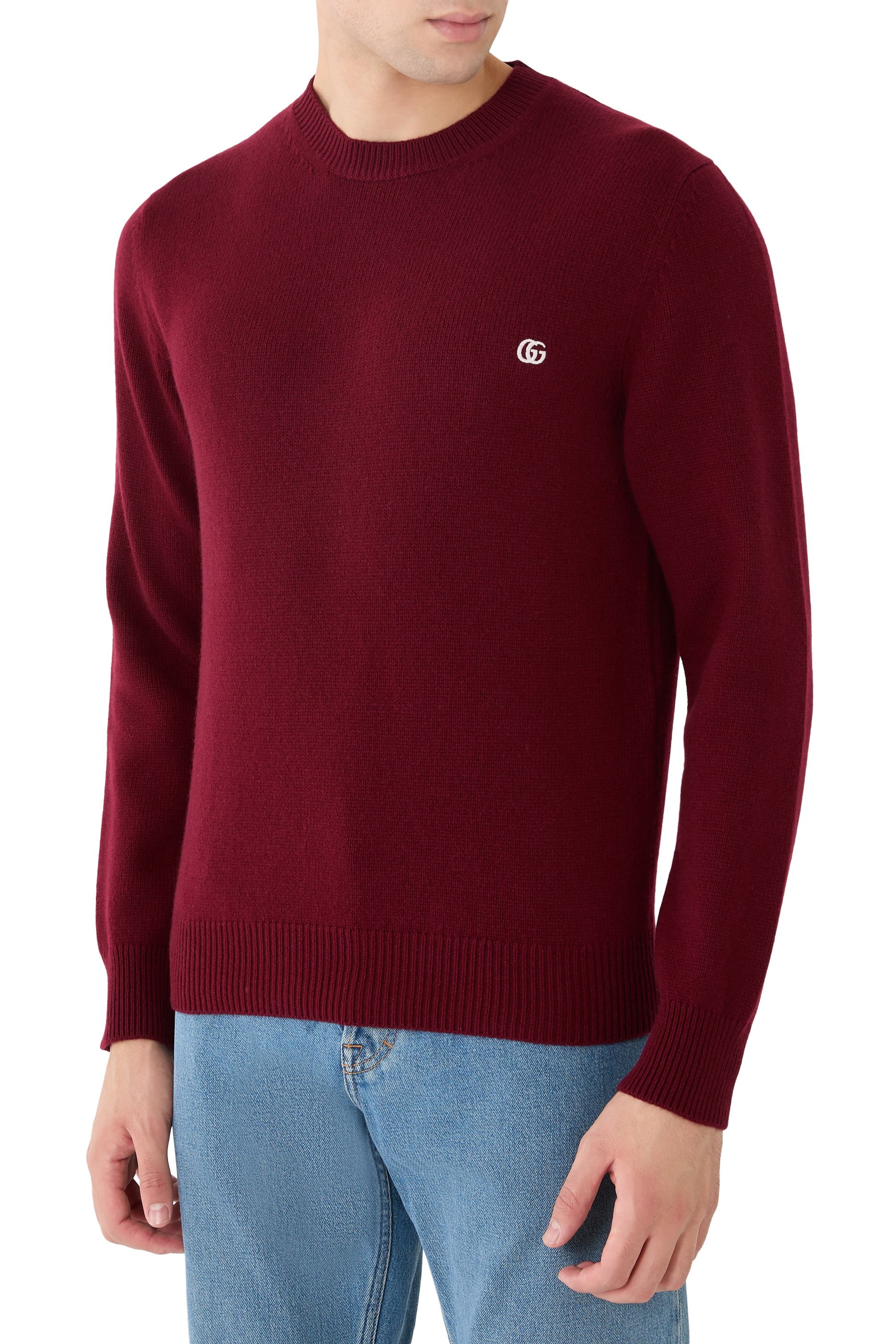 Logo Embroidered Wool Cashmere Sweater