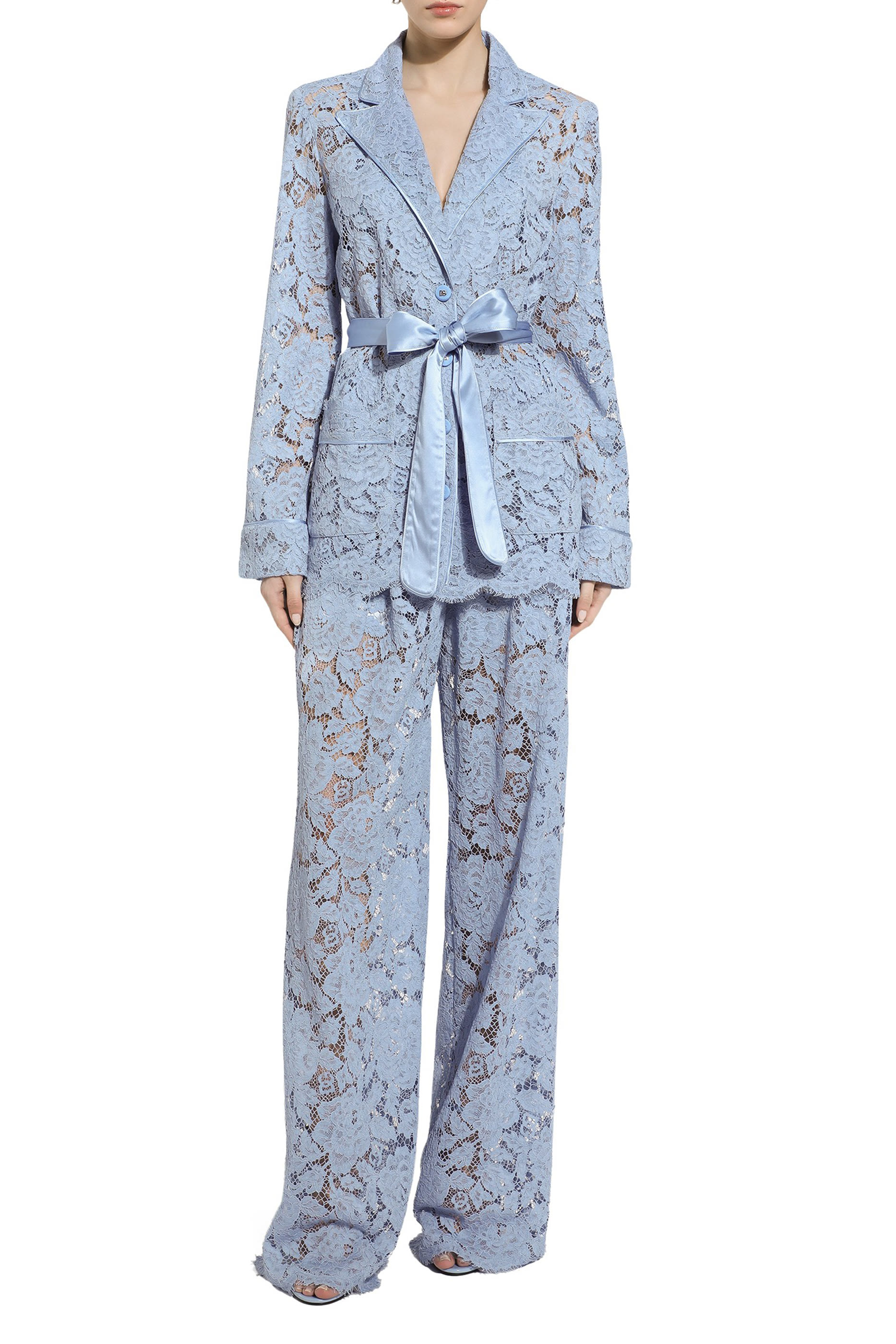 Floral Cordonetto Lace Pajama Shirt