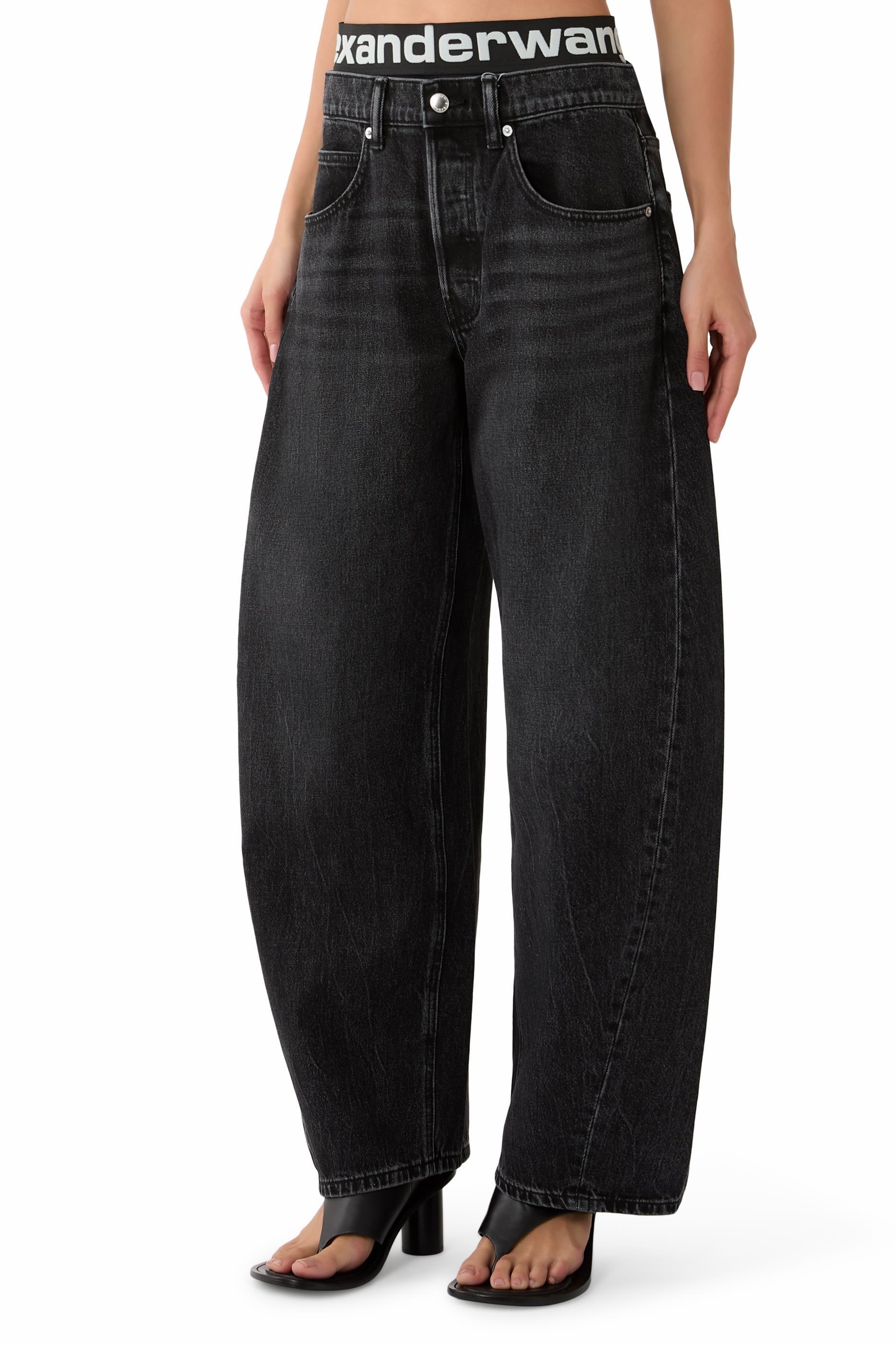 Logo Bike Short Waistband Blow-Up Jeans