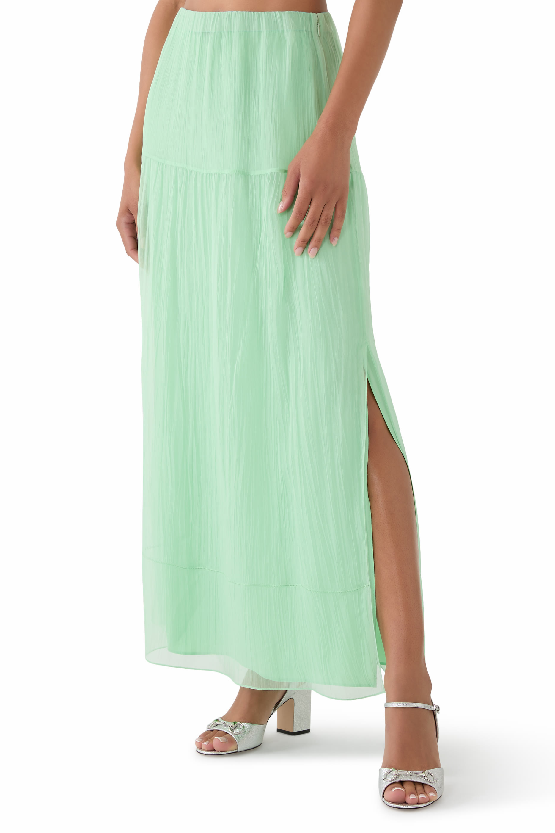 Silk Chiffon Creponne Skirt