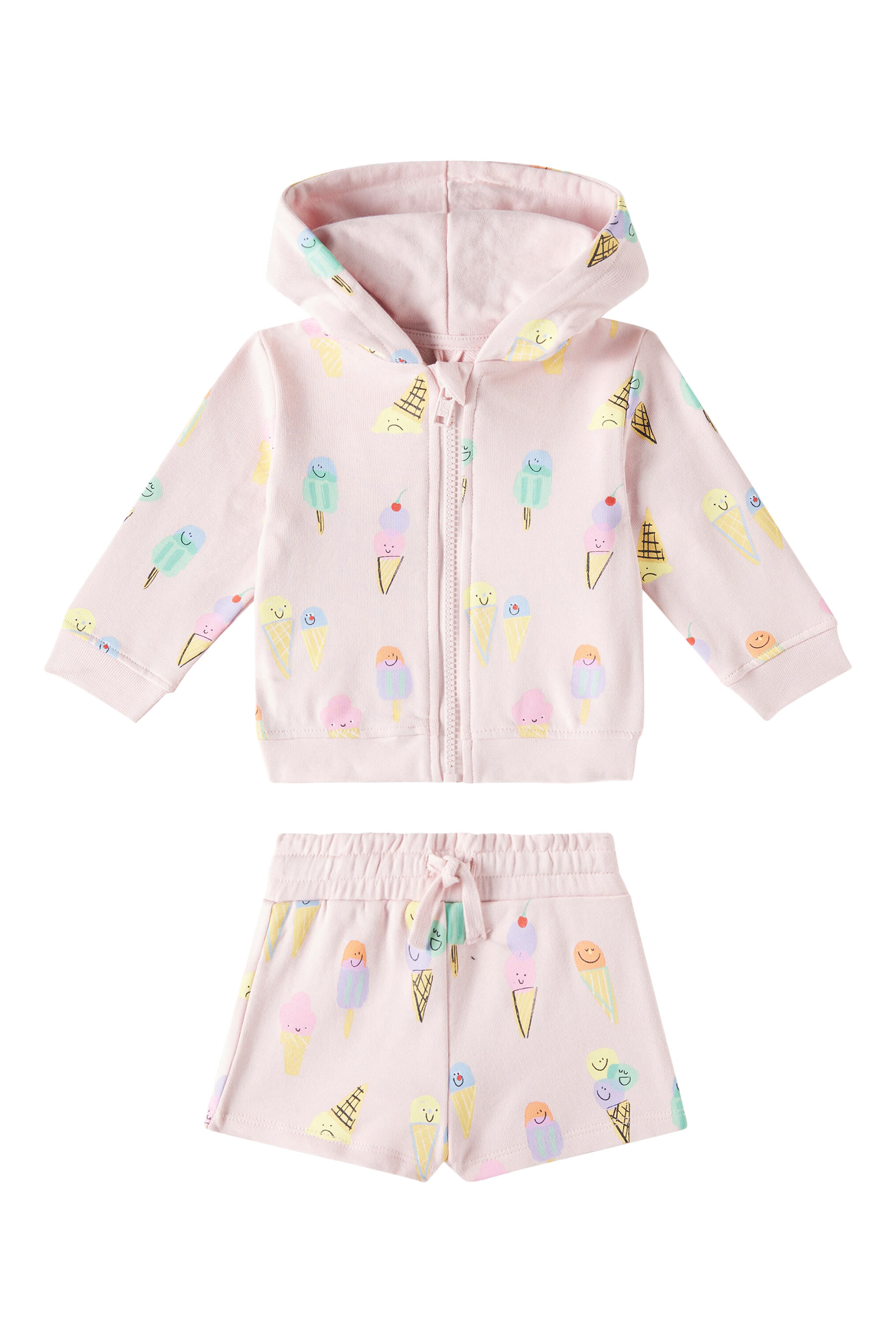 Kids Logo Cotton Hoodie and Sweatshorts Set