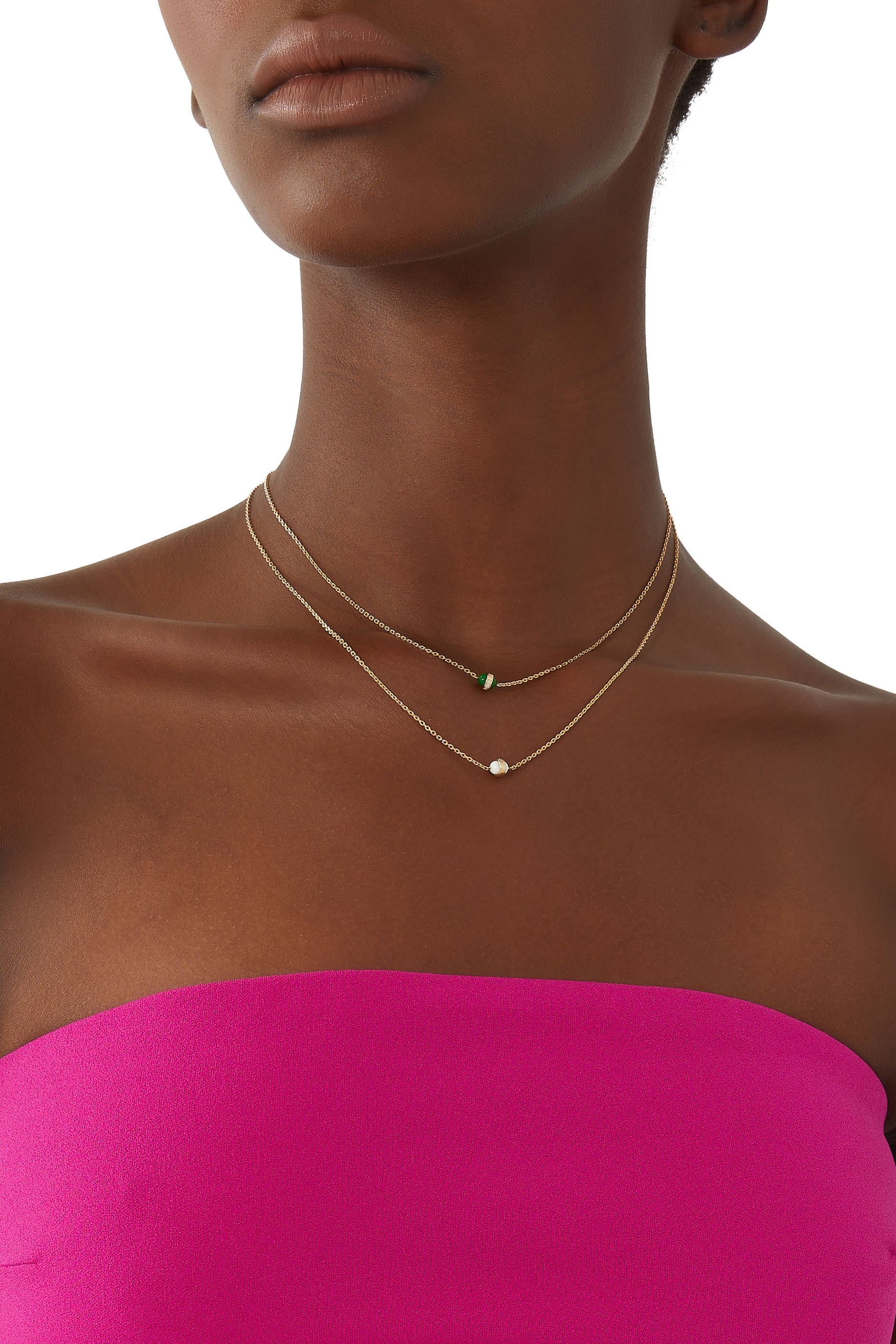 The Single Chlorine Necklace, 18k Yellow Gold & Diamonds