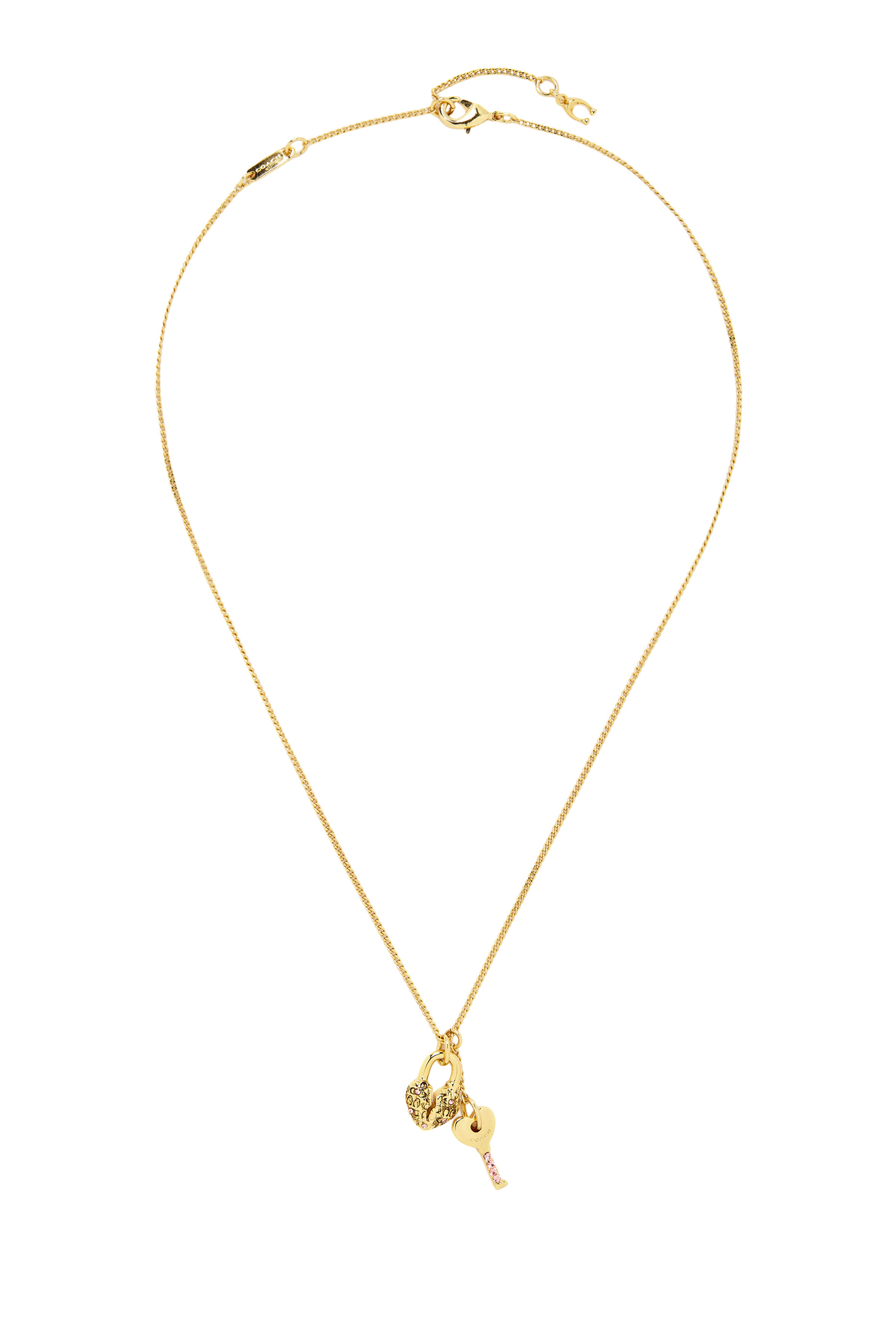 Heart Padlock & Key Short Pendant Necklace