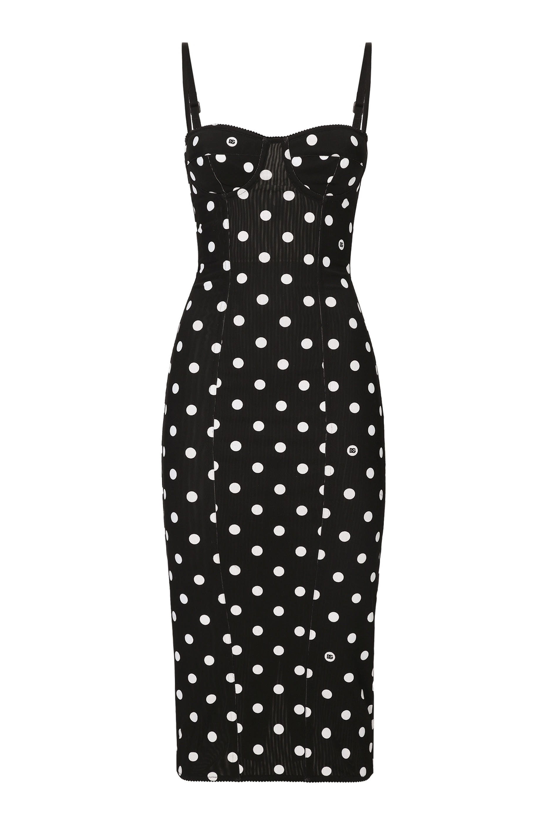 Polka-Dot Marquisette Sheath Dress