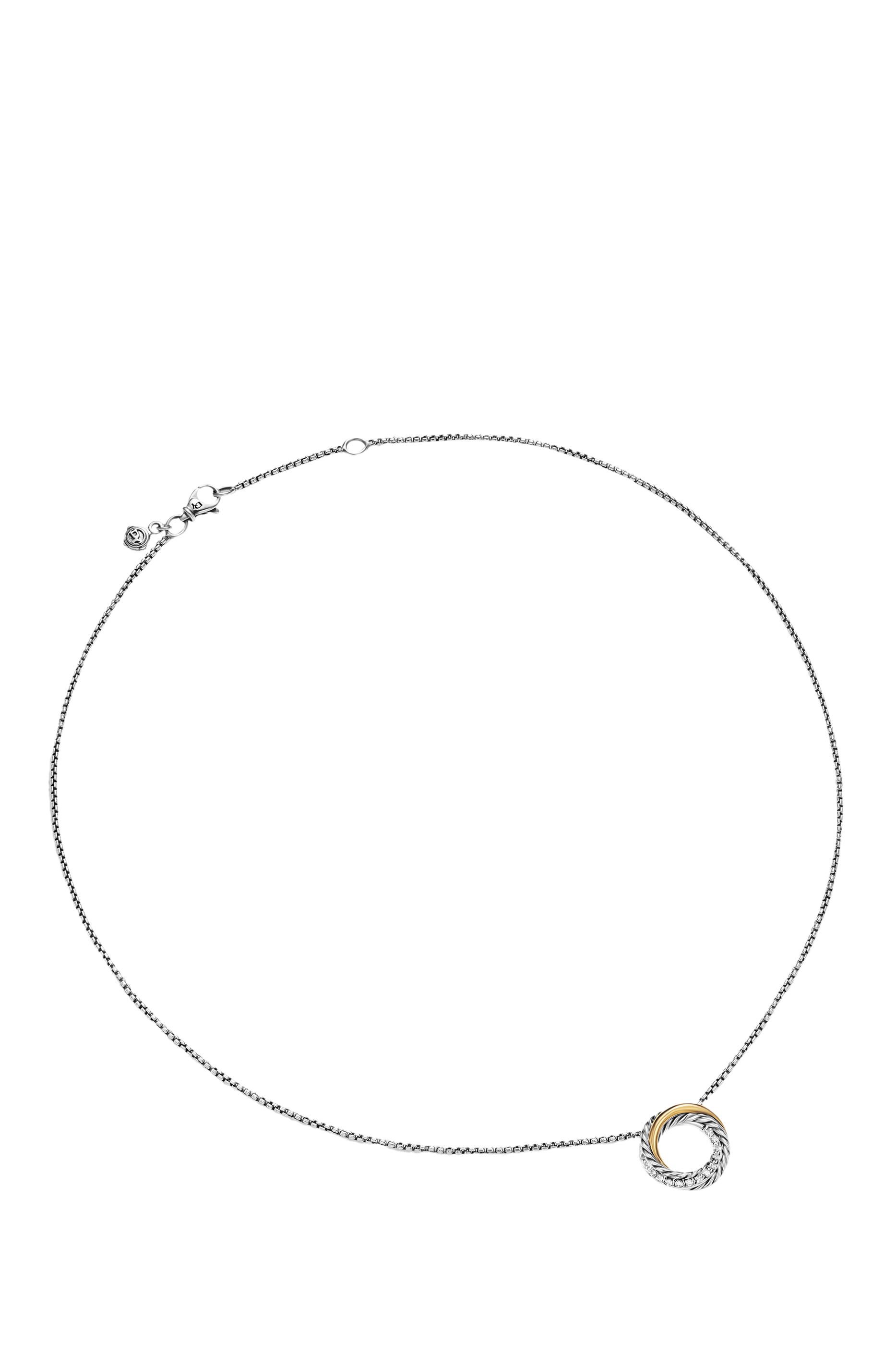 Crossover Mini Pendant Necklace, Sterling Silver & 18k Yellow Gold