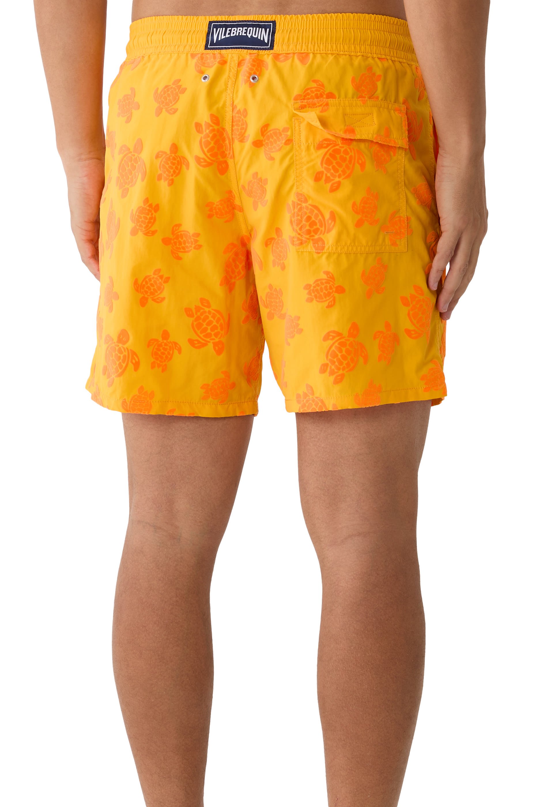 Turtle-Print Drawstring Swim Shorts