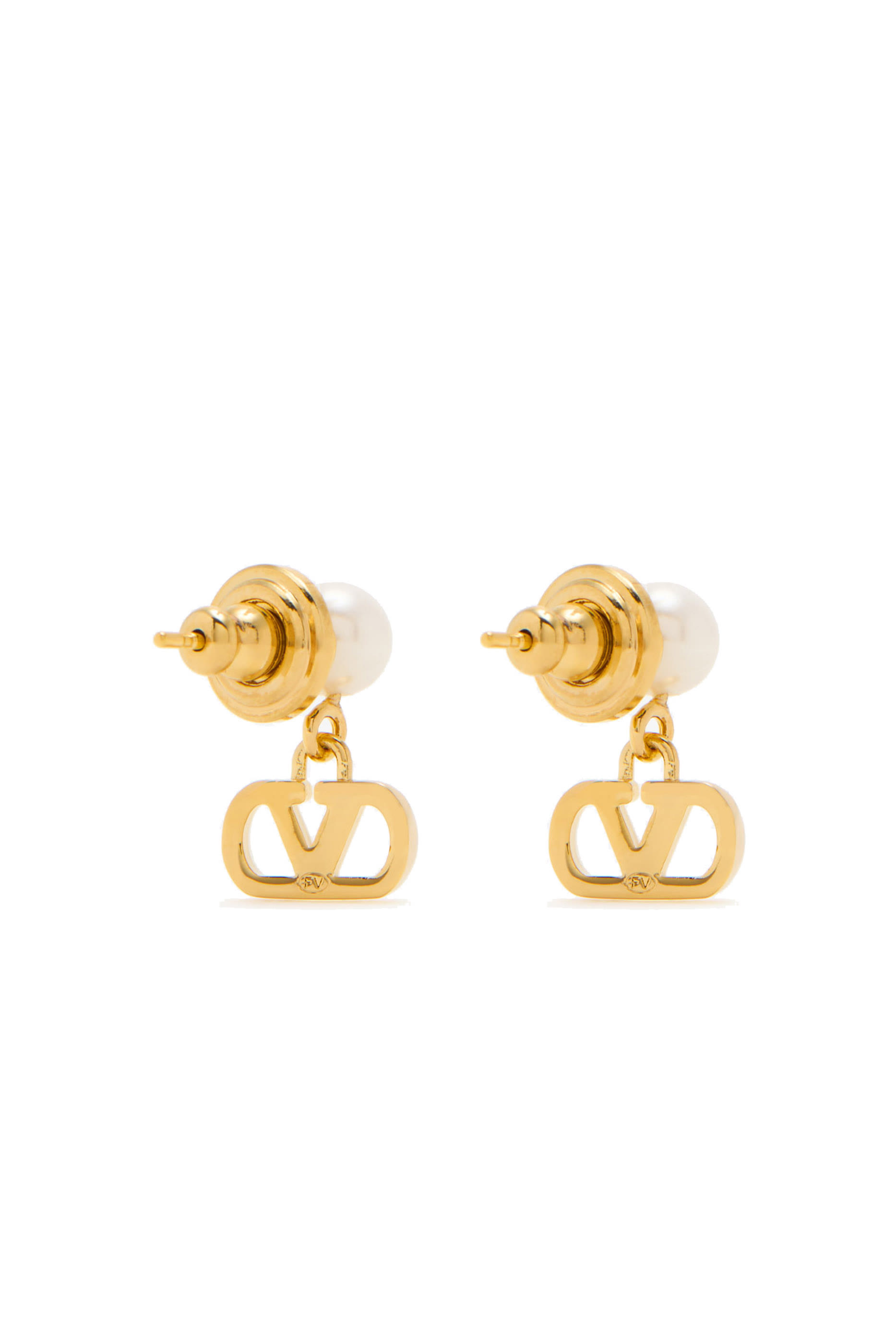 VLogo Signature Metal & Pearl Earrings