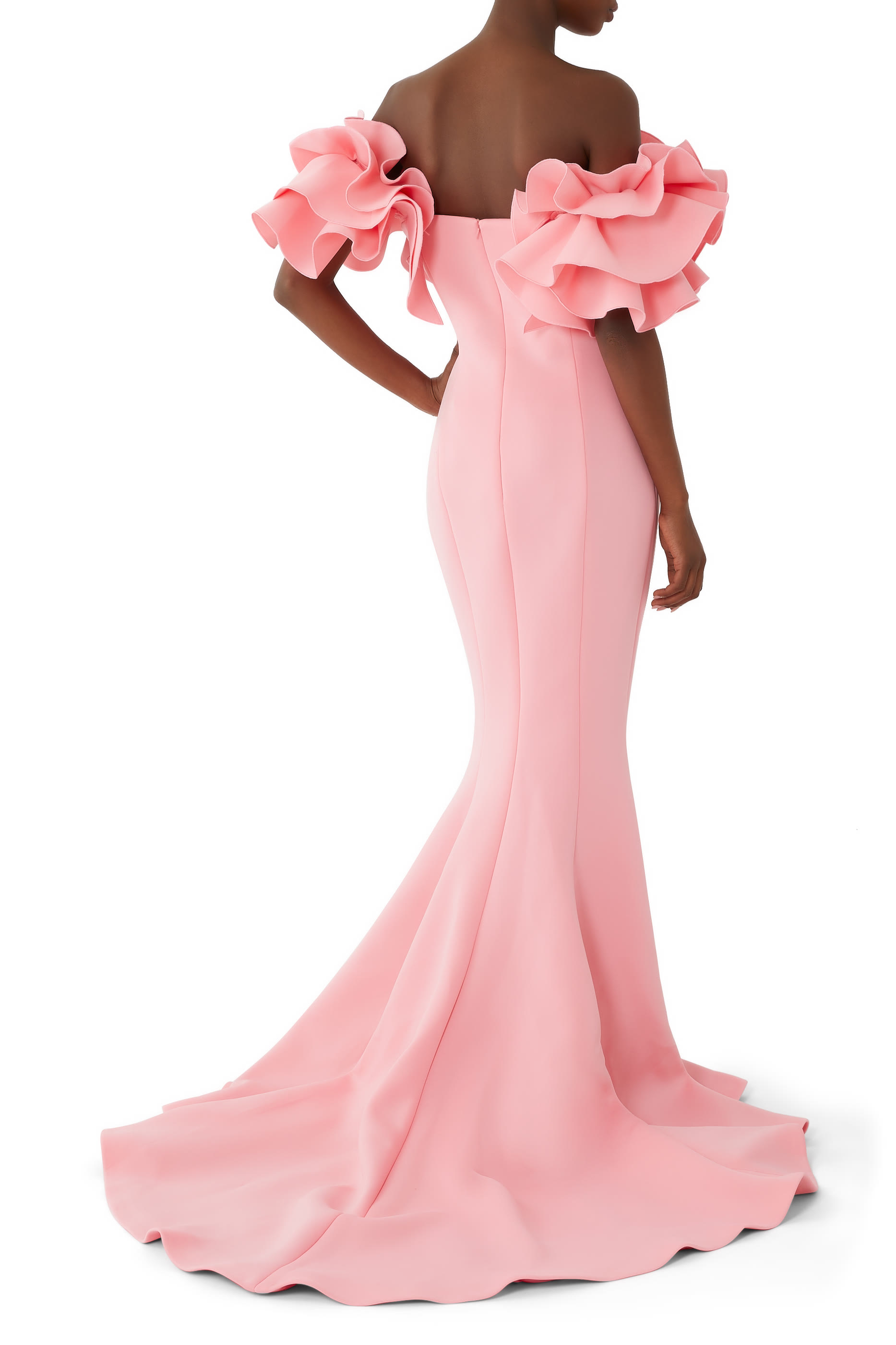 Blush Off the Shoulder Sheath Dress