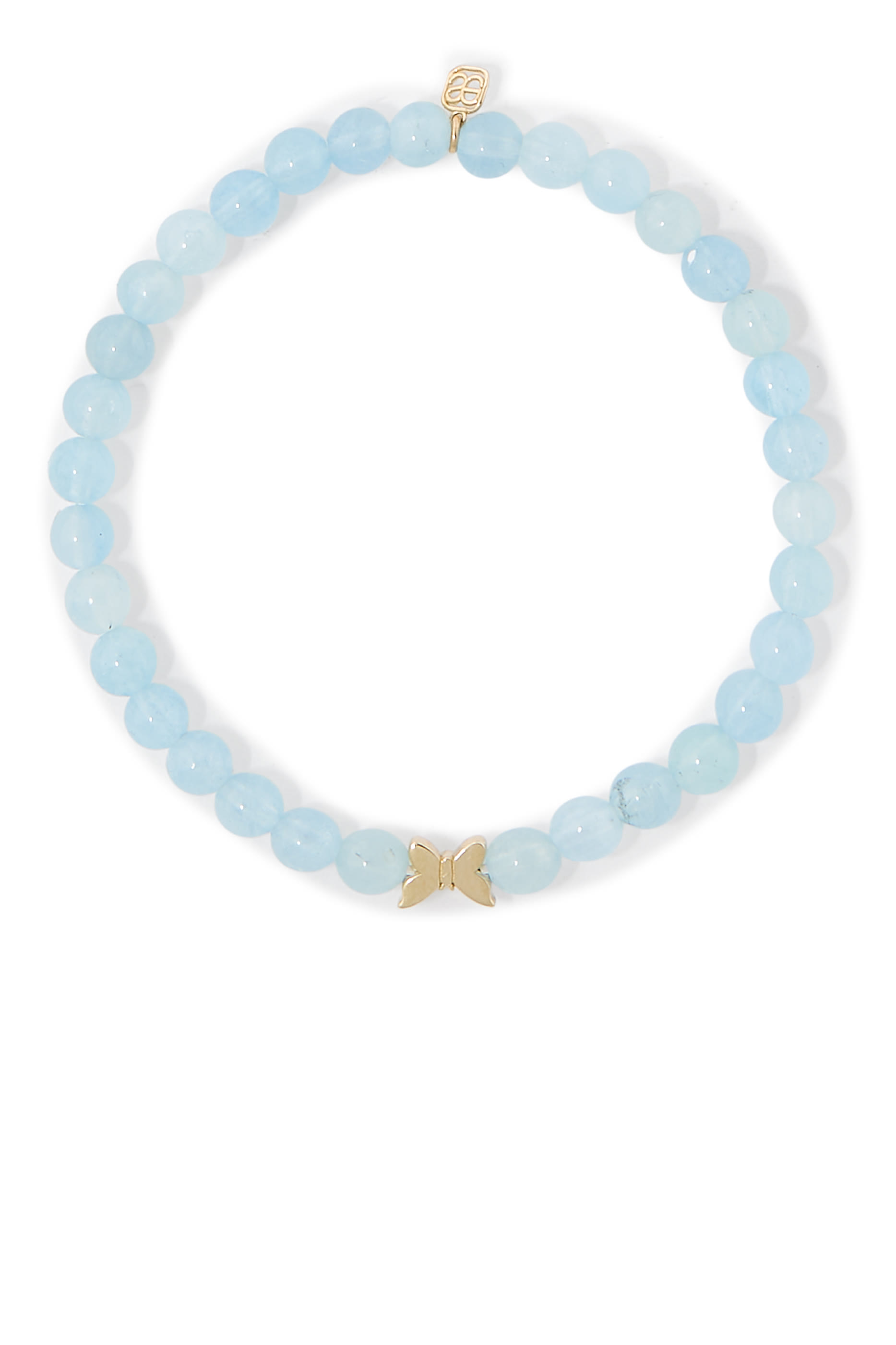 Kids Butterfly Bracelet, 14k Yellow & Beads