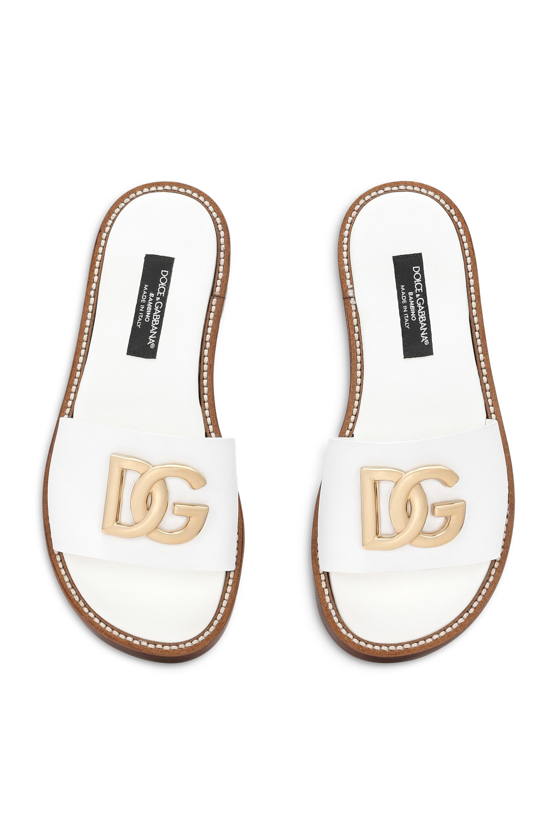 Kids Logo Calfskin Slides
