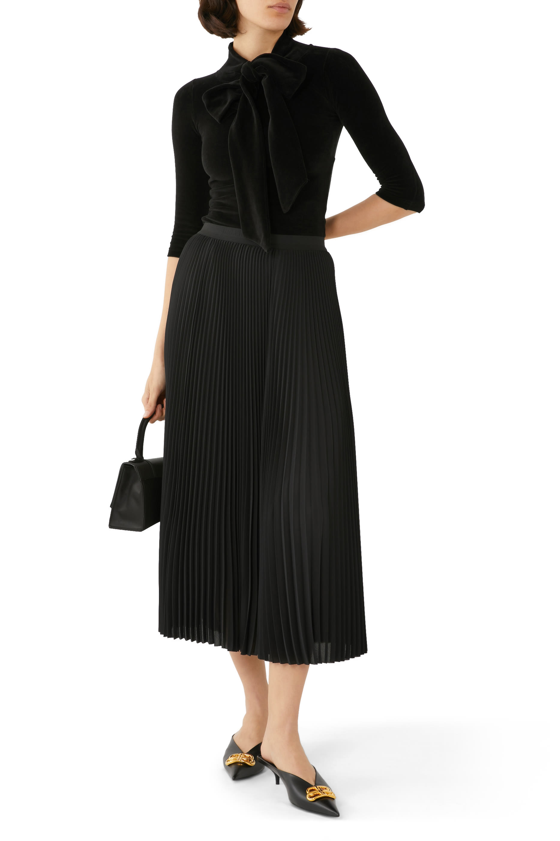 Pleated Midi Skirt
