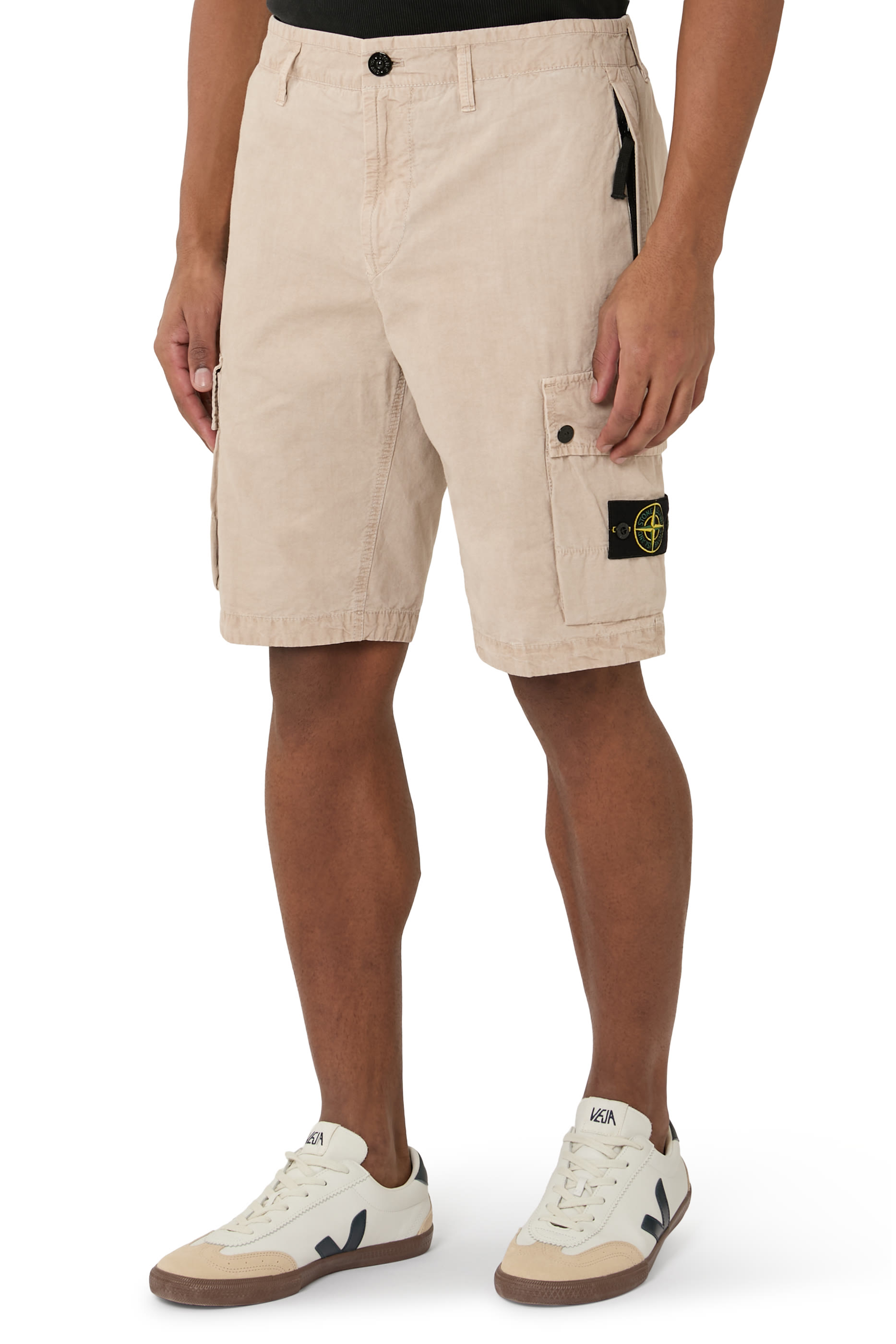 Slim-Fit Cargo Shorts with Zip Pockets 