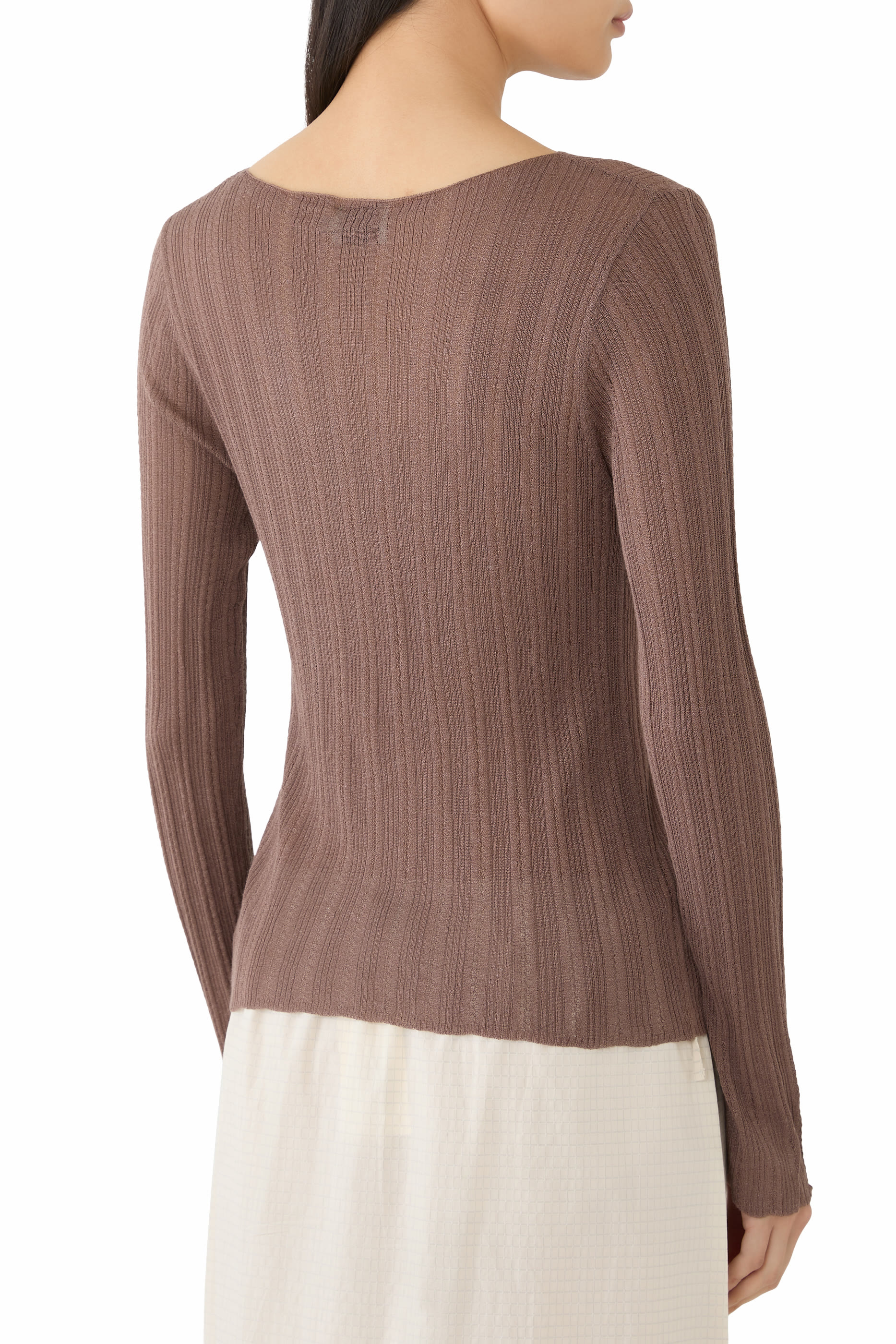 Open Work Long Sleeve Top