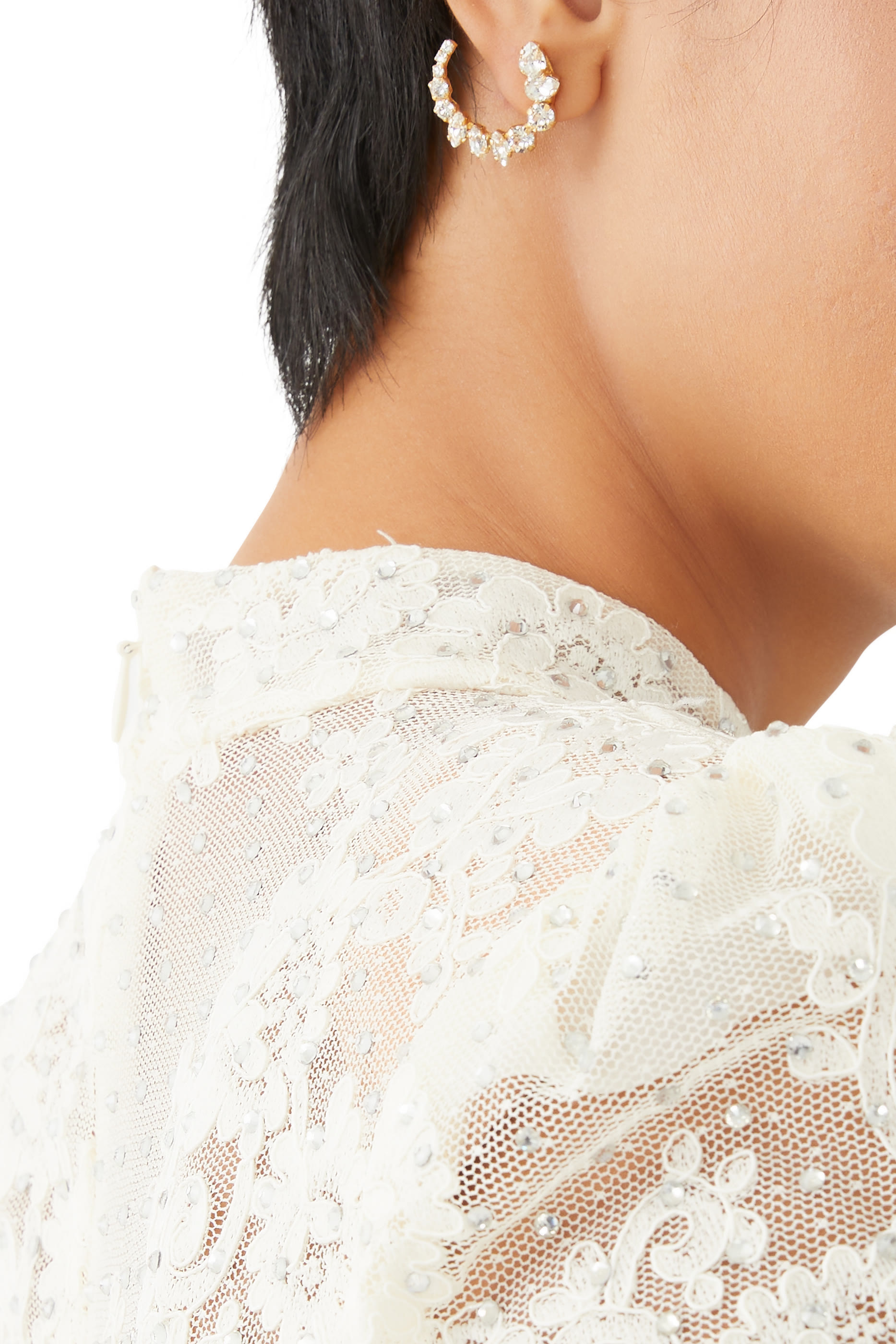 Mini Angie Earrings, 18k Gold-Plated Metal & Swarovski Crystals