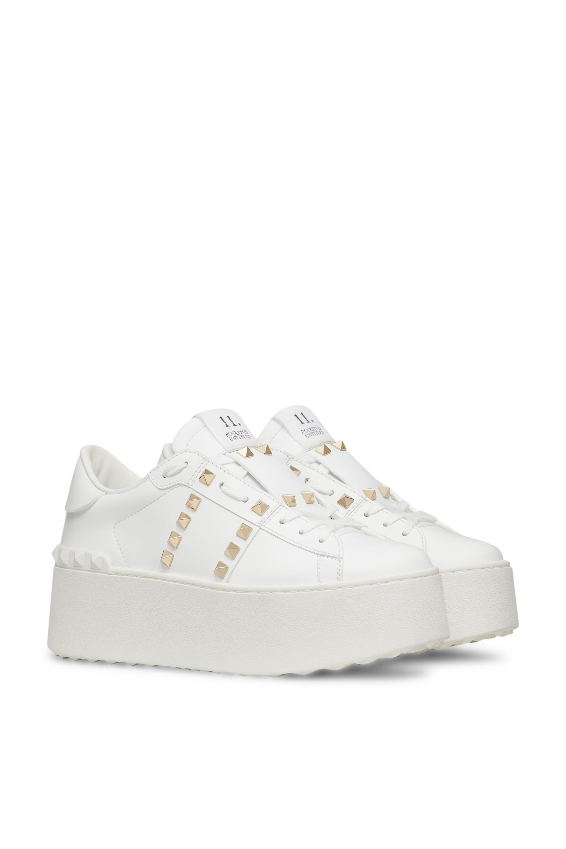 Valentino Garavani Flatform Rockstud 57 Calfskin Untitled Sneakers