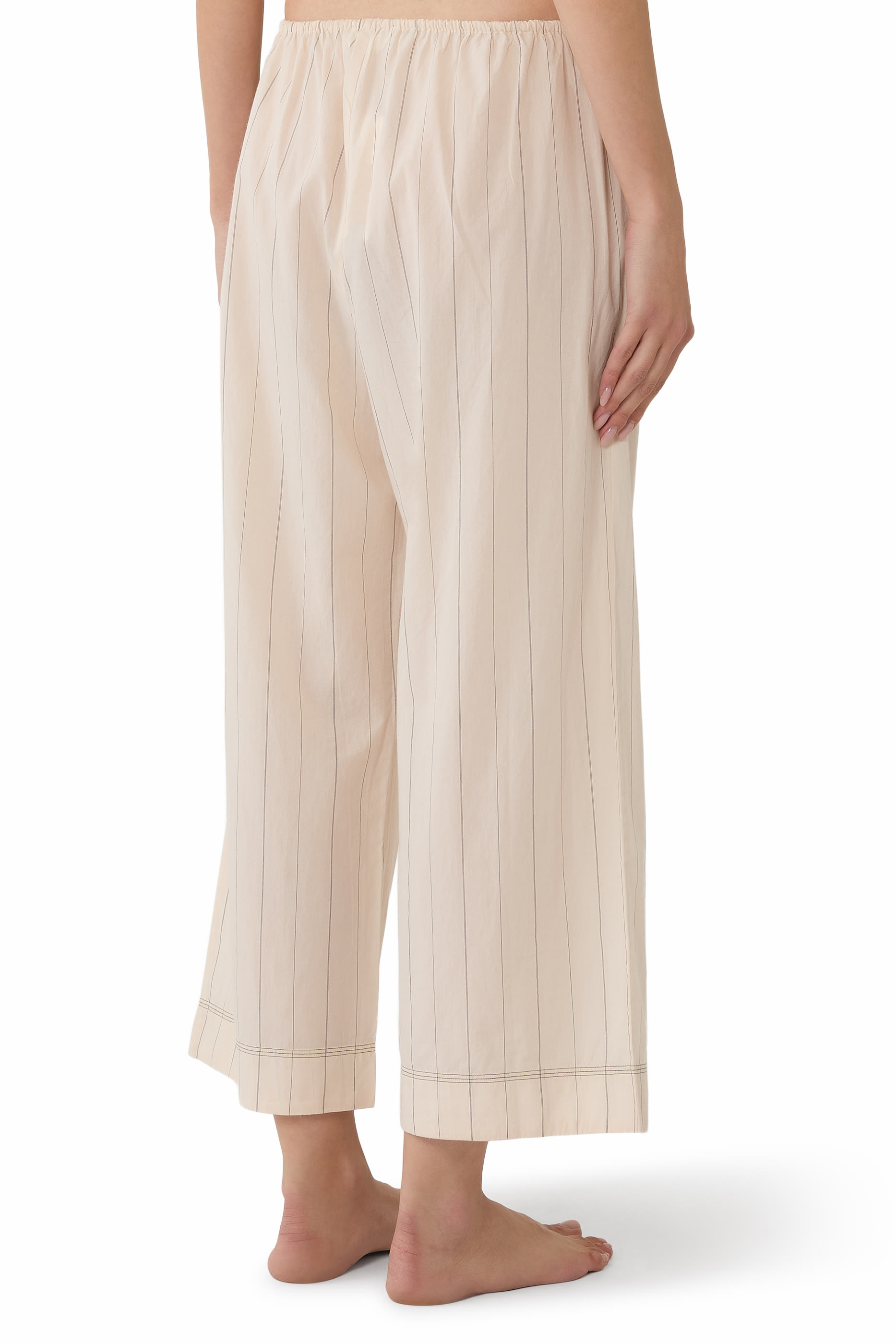 Organic Cotton Relaxed Cropped Pajama Bottoms 