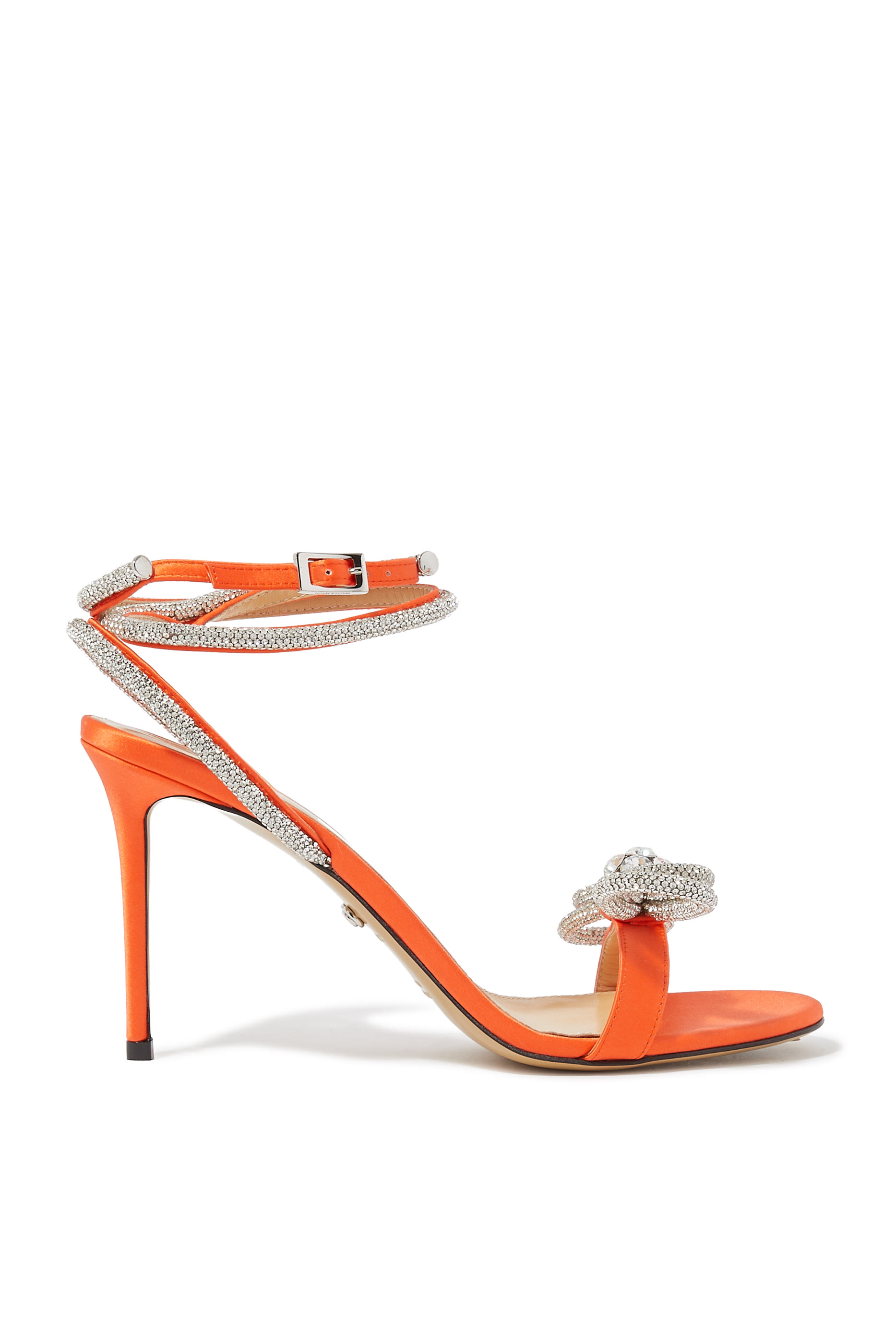 Double Bow 95 Satin Sandals