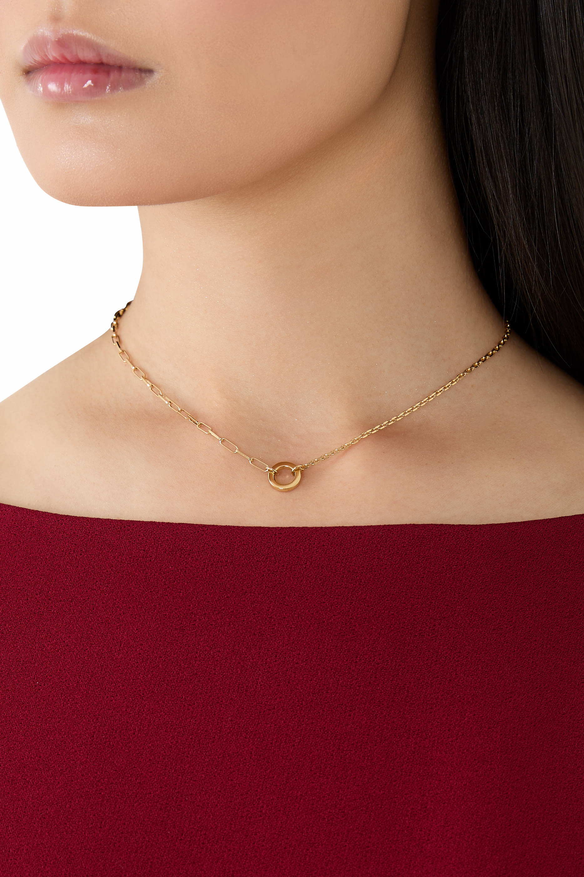 One In A Million Mixed Chain Necklace, Plated Metal