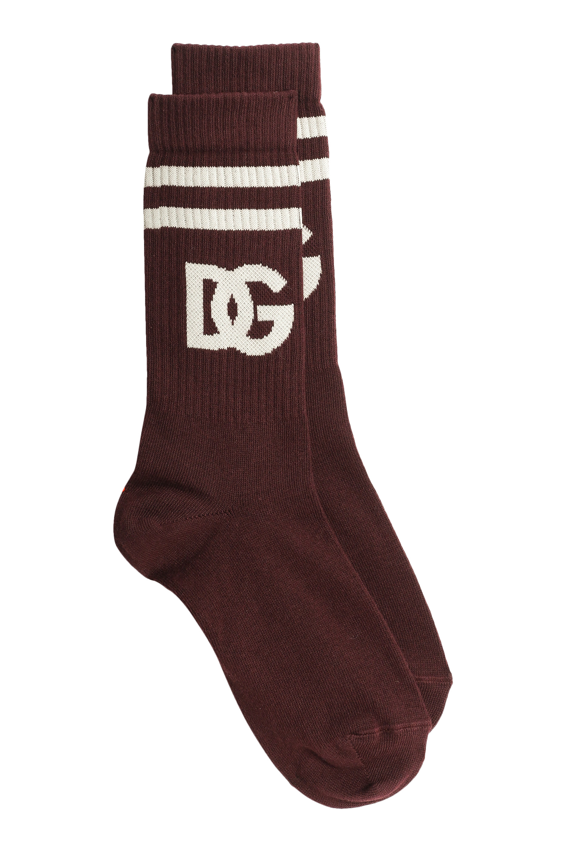 Fine-Rib Logo Cotton Socks