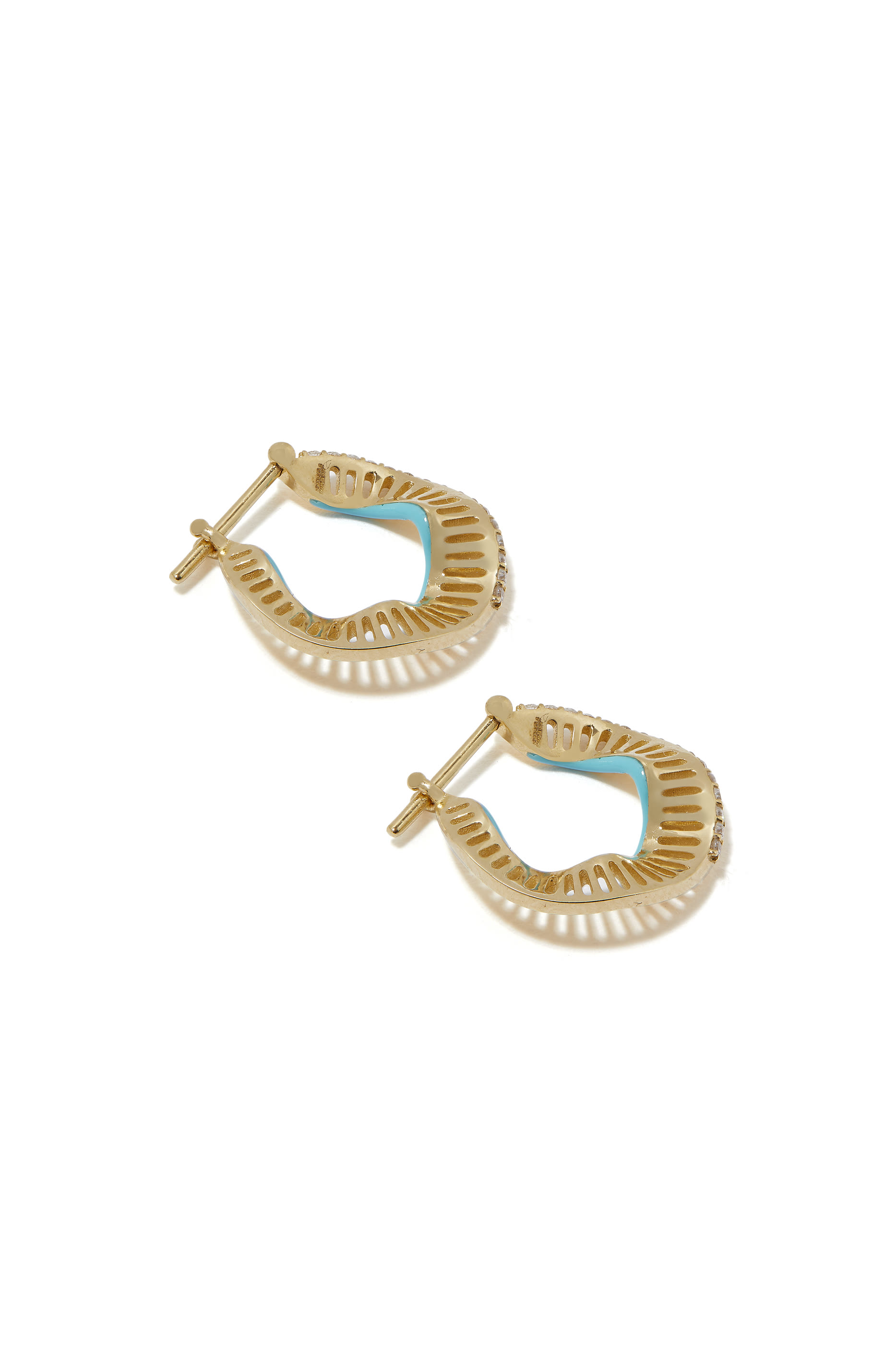 Waves Size 1 Hoops, 18k Gold & Diamond