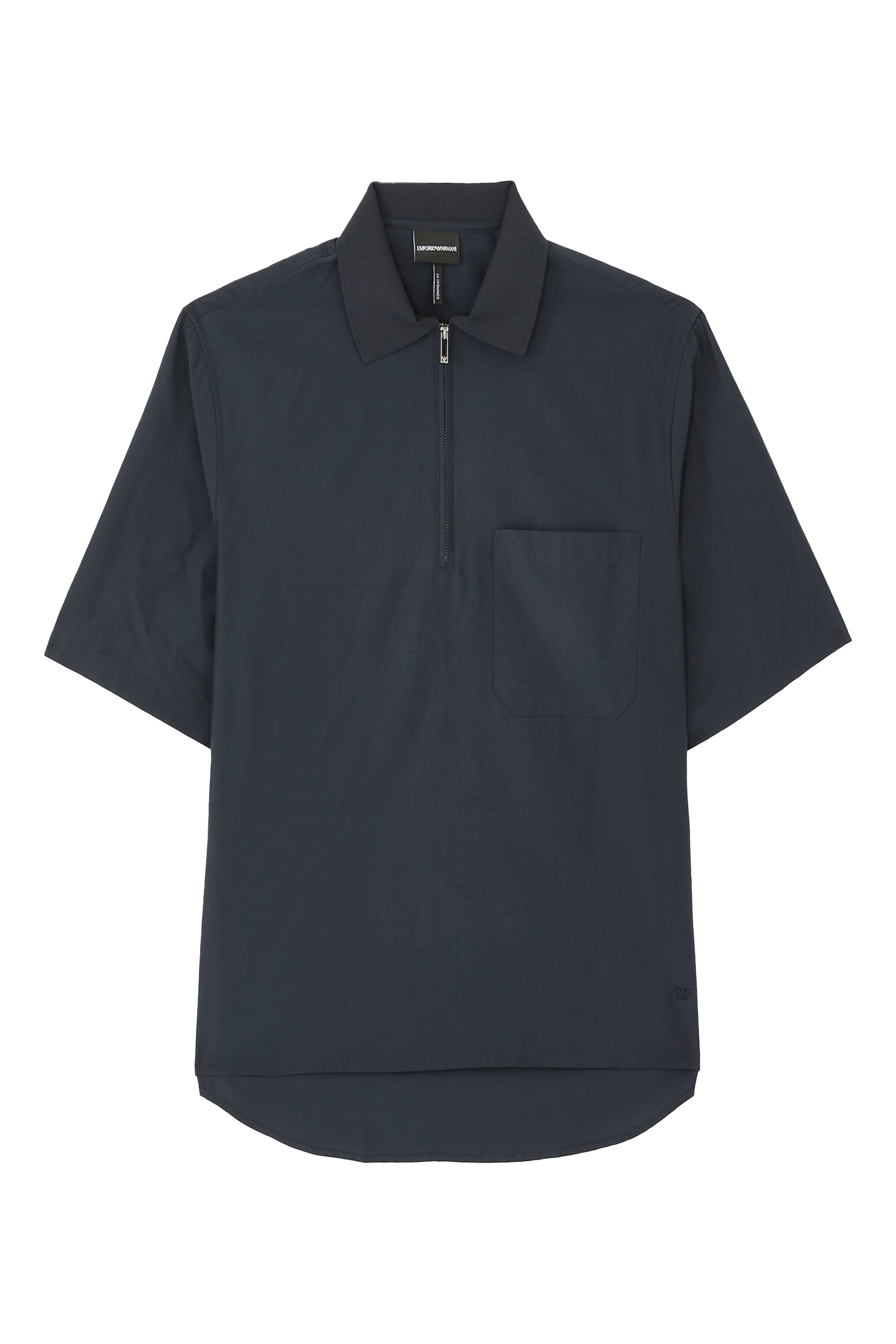 Zip Polo Silk & Cotton Shirt