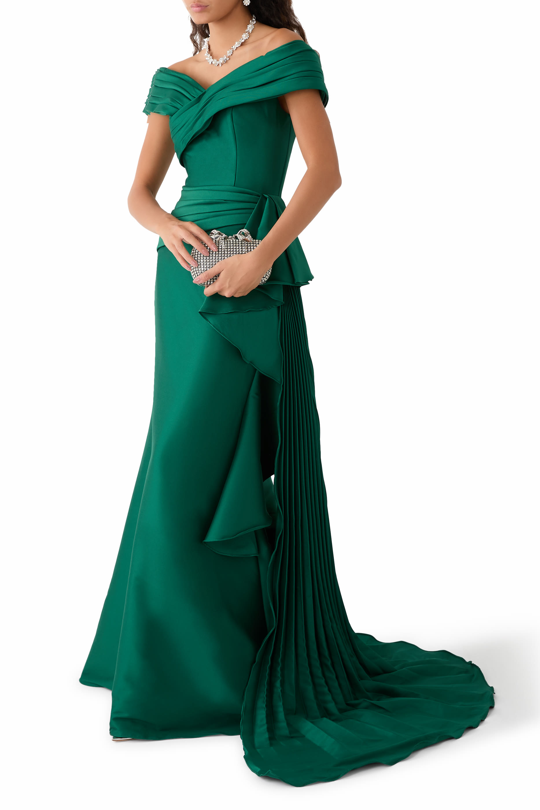 Off the Shoulder Draped Dress