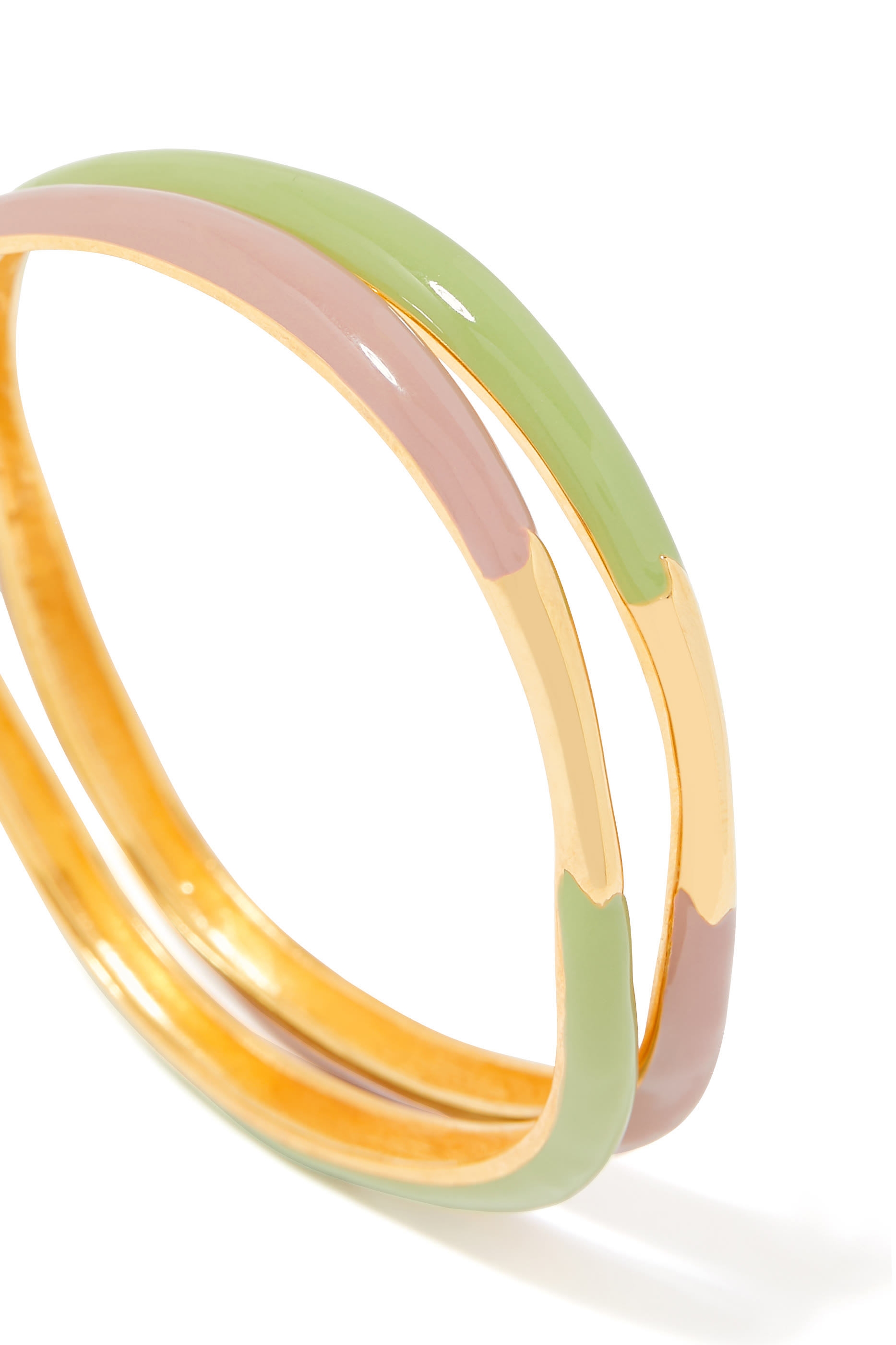 Enamel Wave Bangles, Set of 2