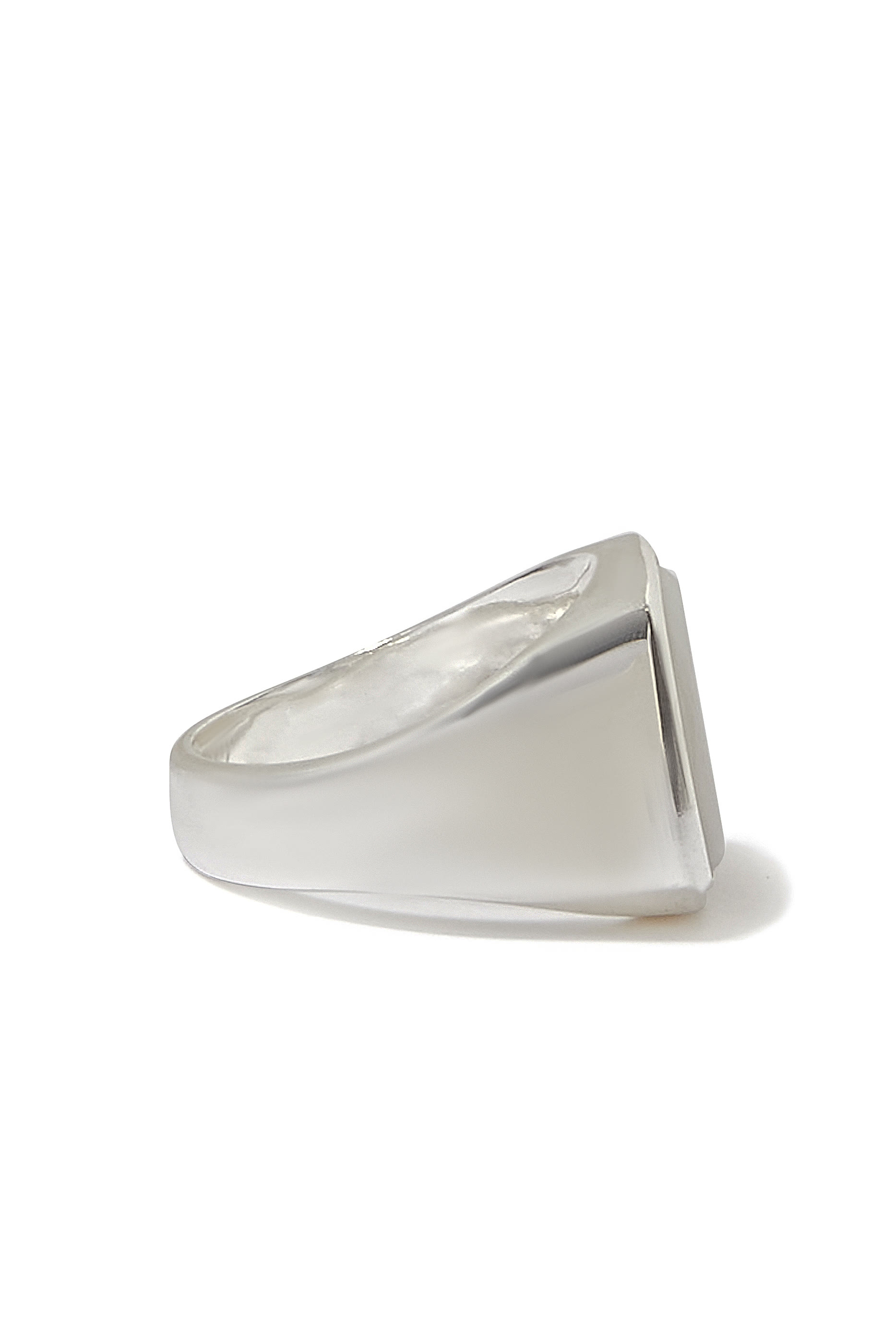 White Agate Signet Ring