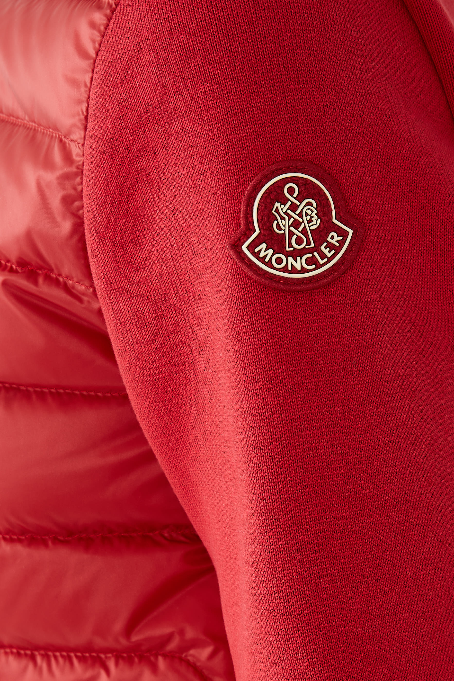 Padded Snake-Quilted Cotton Cardigan