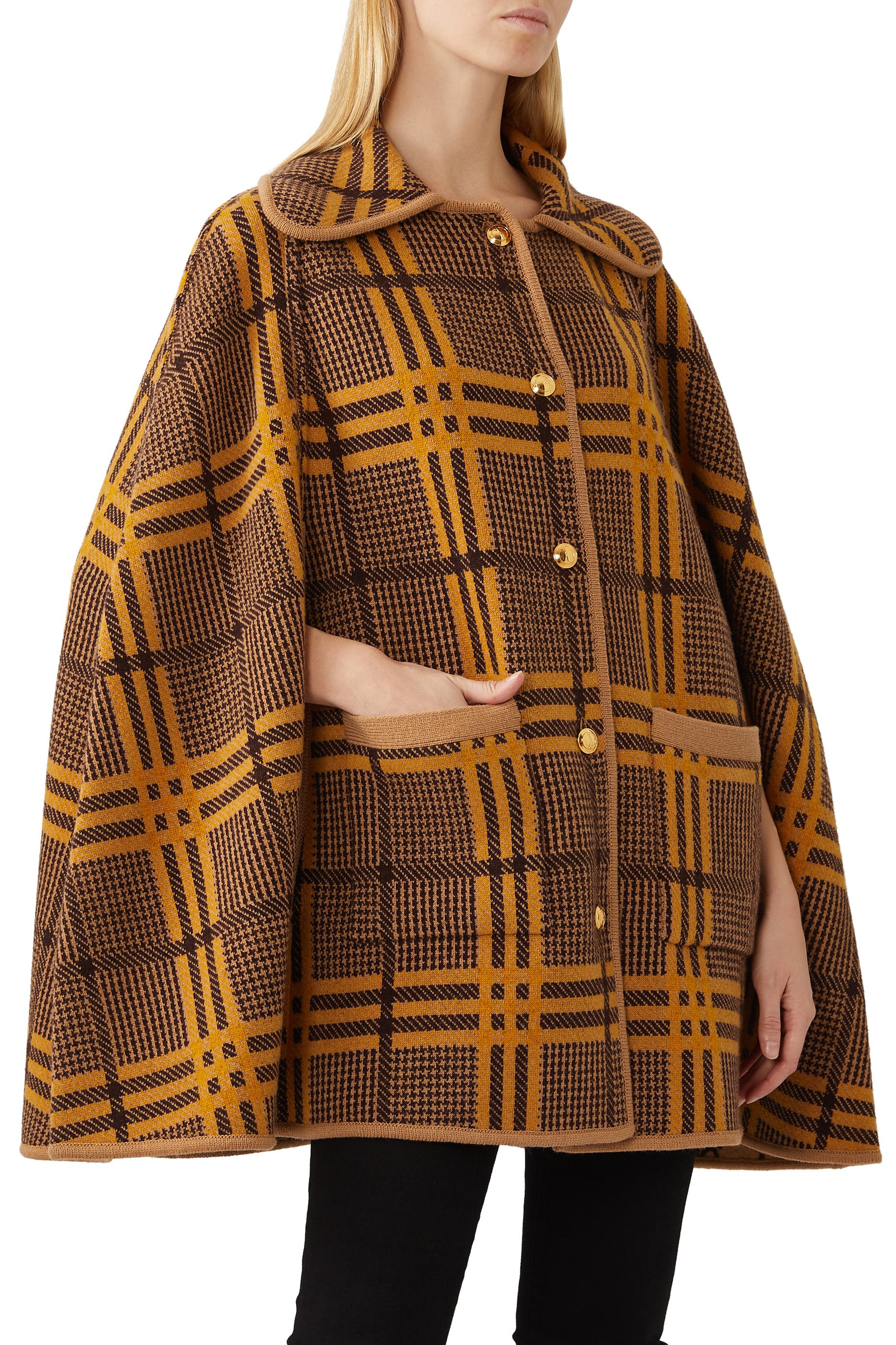 Reversible Knit Wool Cape