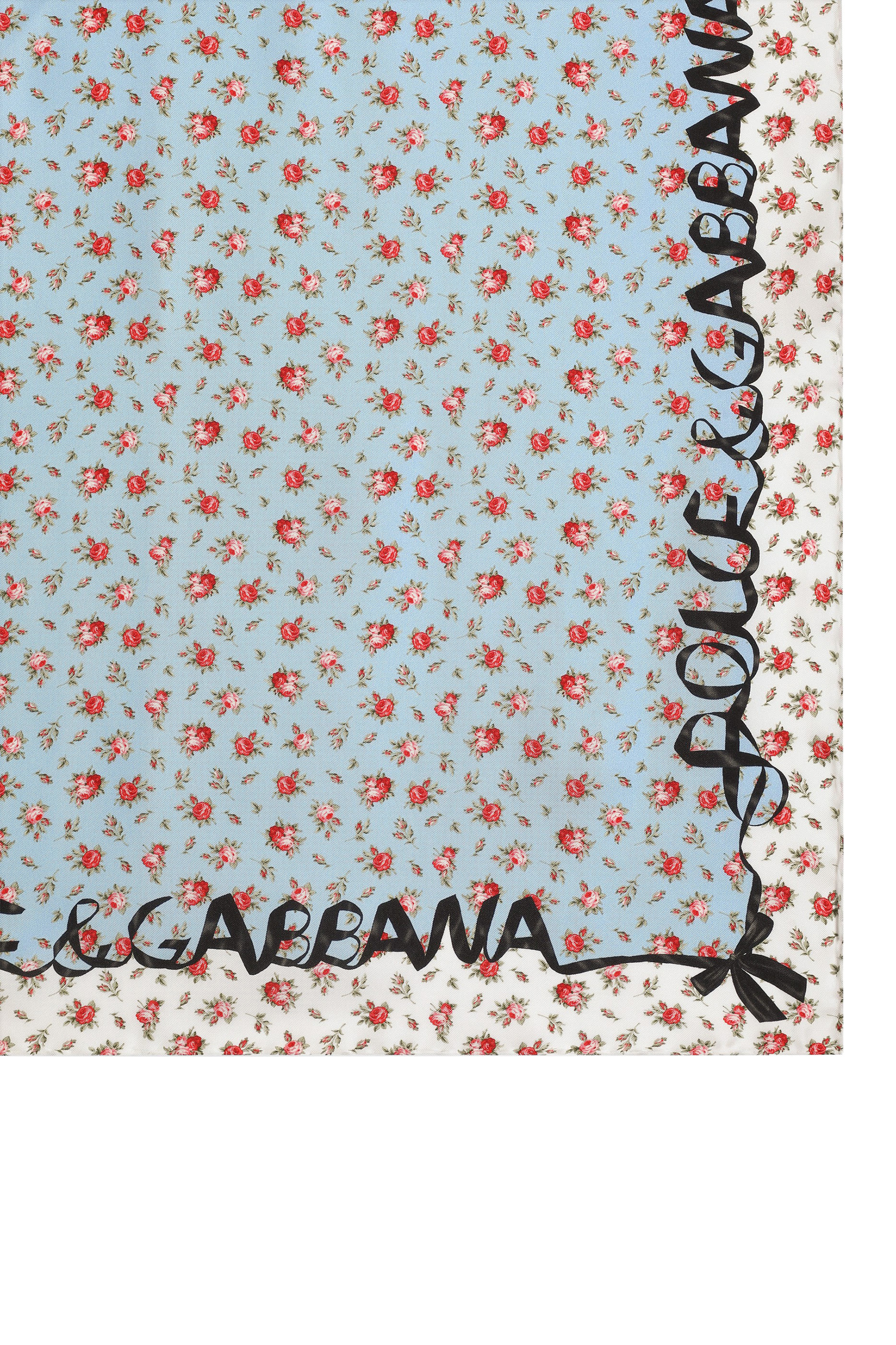 Small Rose-Print Silk Twill Scarf