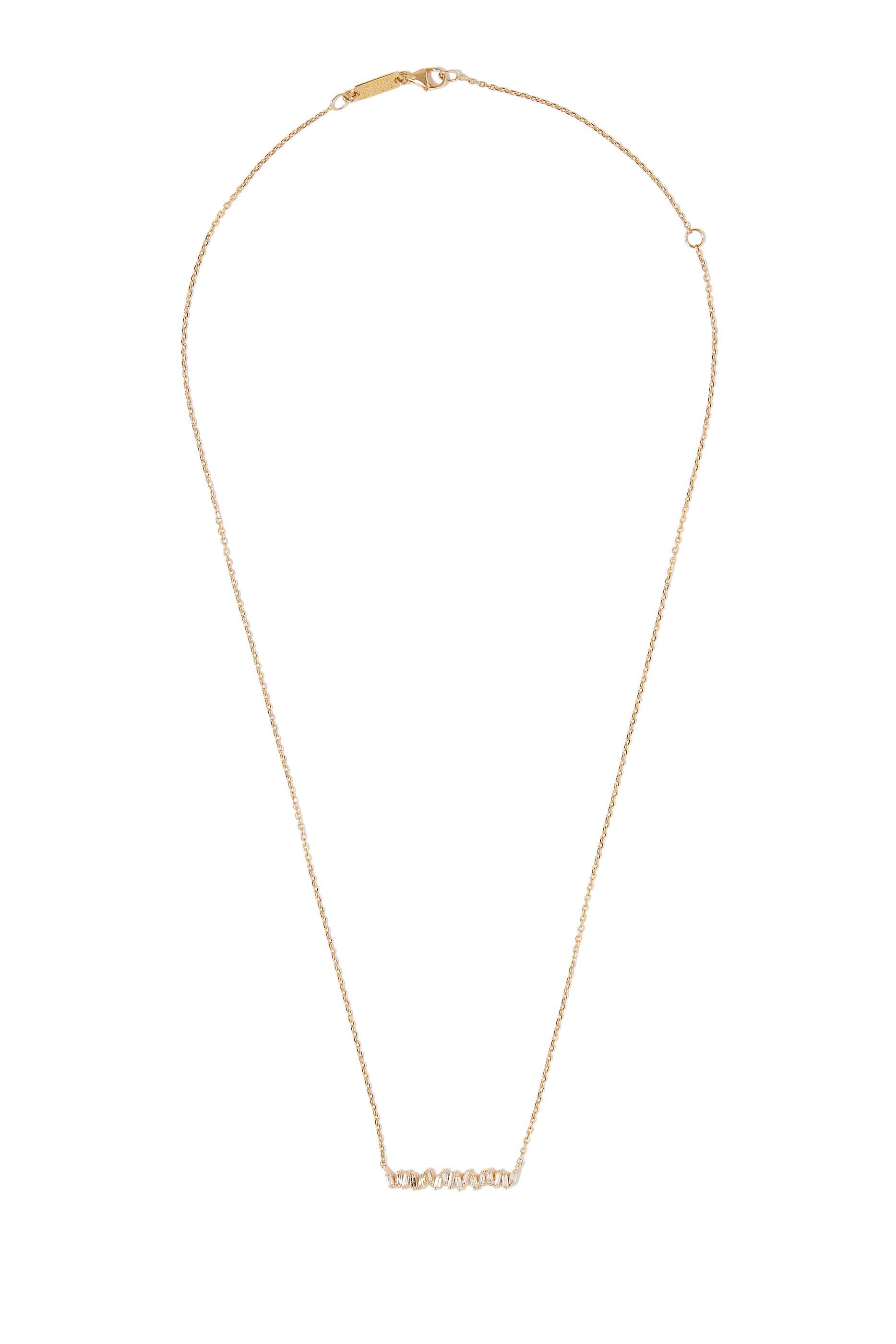 Bar Necklace, 18k Yellow Gold & Diamonds