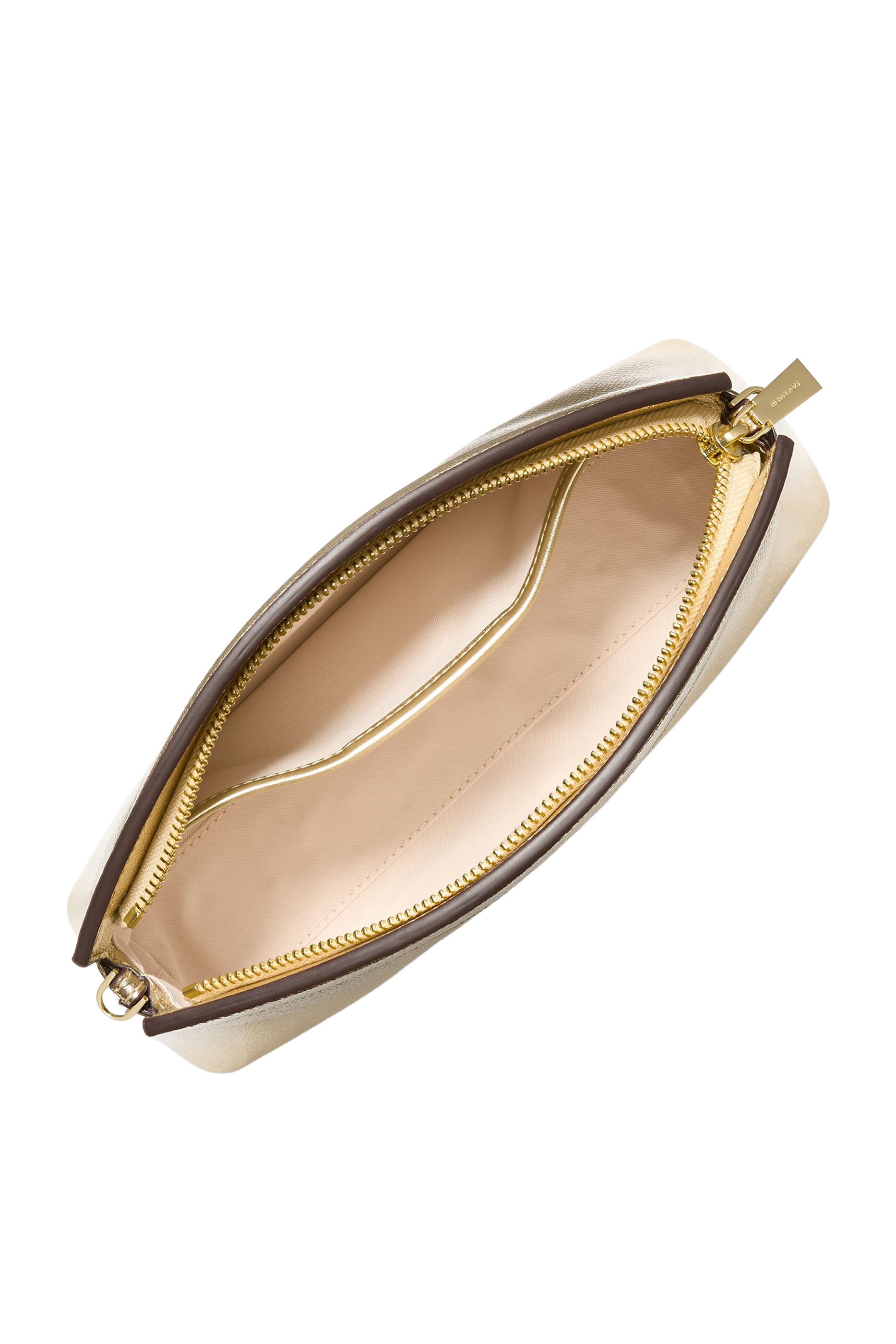 Small Metallic Leather Convertible Clutch