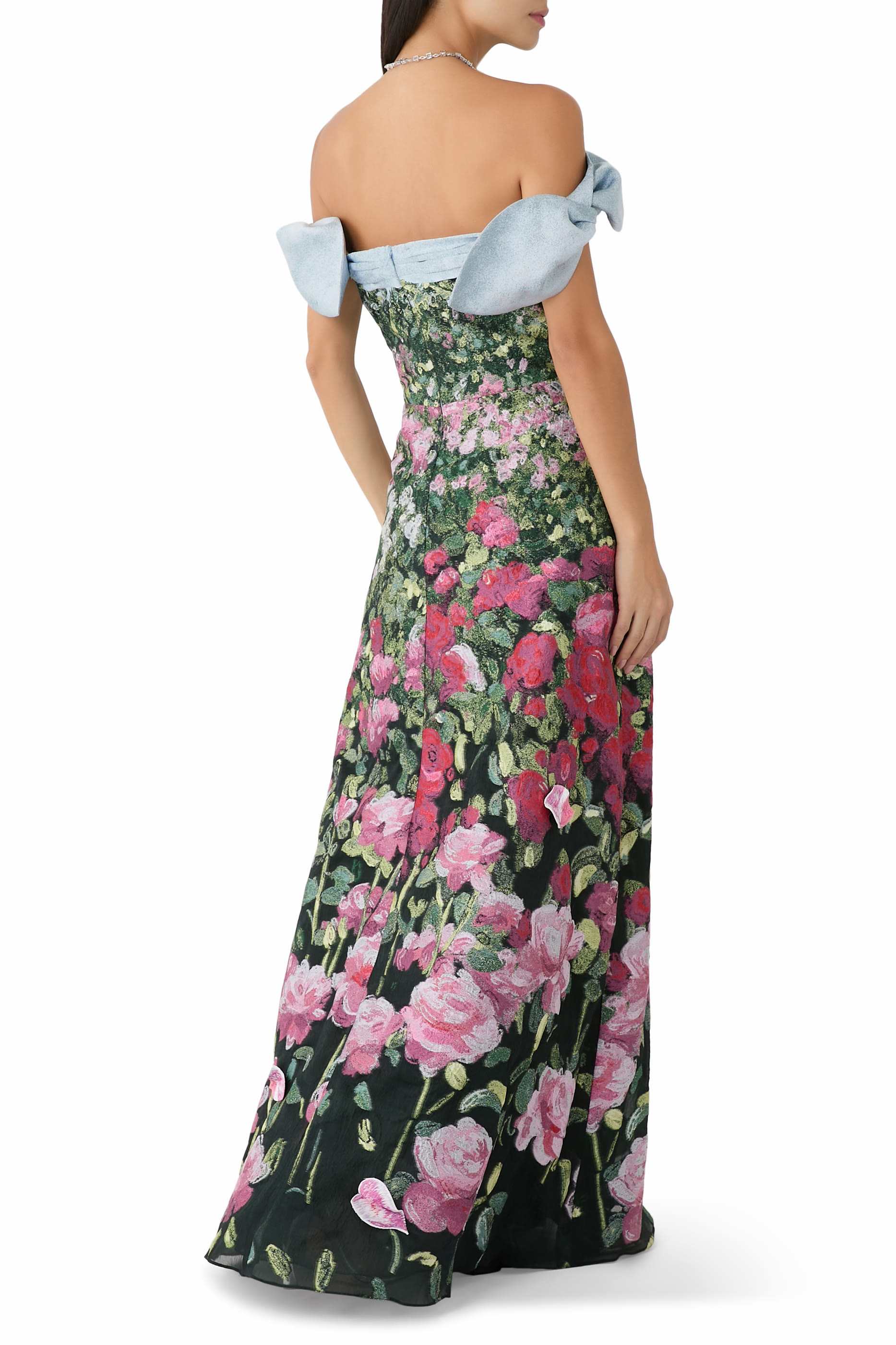 Rose Field Fil Coupé Gown